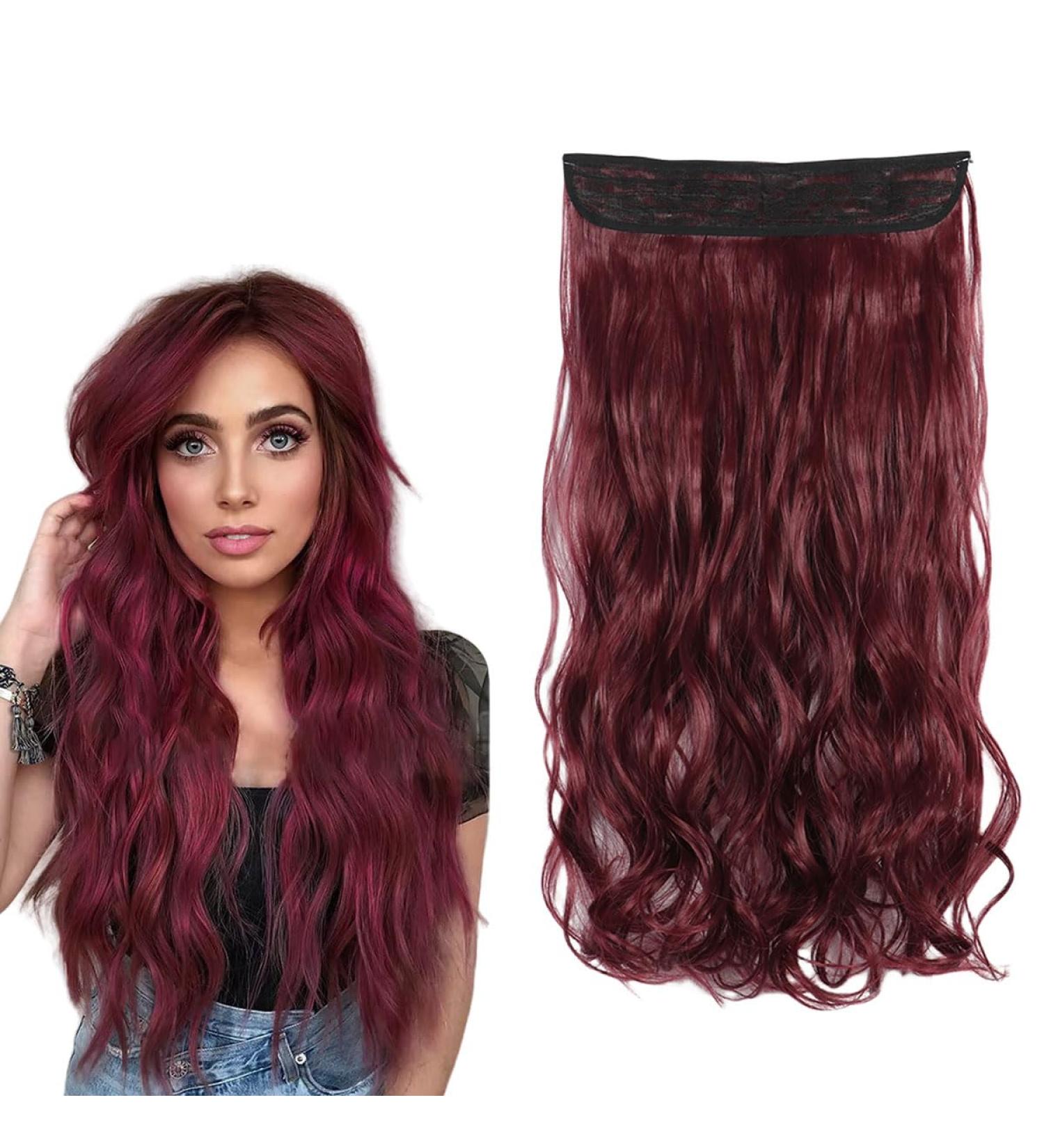prinfantasy Cruly Hair Extension Fiber Line Metal buckle Adjustable Invisible Long Wavy Seamless NO Clips in 22inches Hairpiece for Gift Daily Party Cosplay Use MW237 GBMW237 22 inch - Buy Online on GoSupps.com