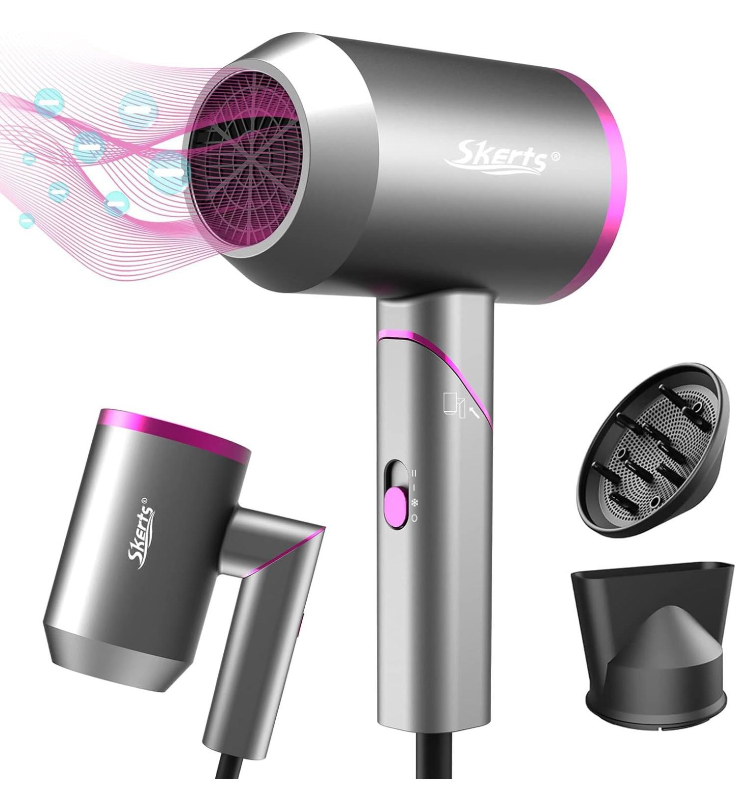 Buy D090 Foldable Hair Blow Dryer with Diffuser - 1875W Ionic Hair Dryer for Thick & Curly Hair - Fast Drying & Damage-Free | International Shipping Available - Buy Online on GoSupps.com