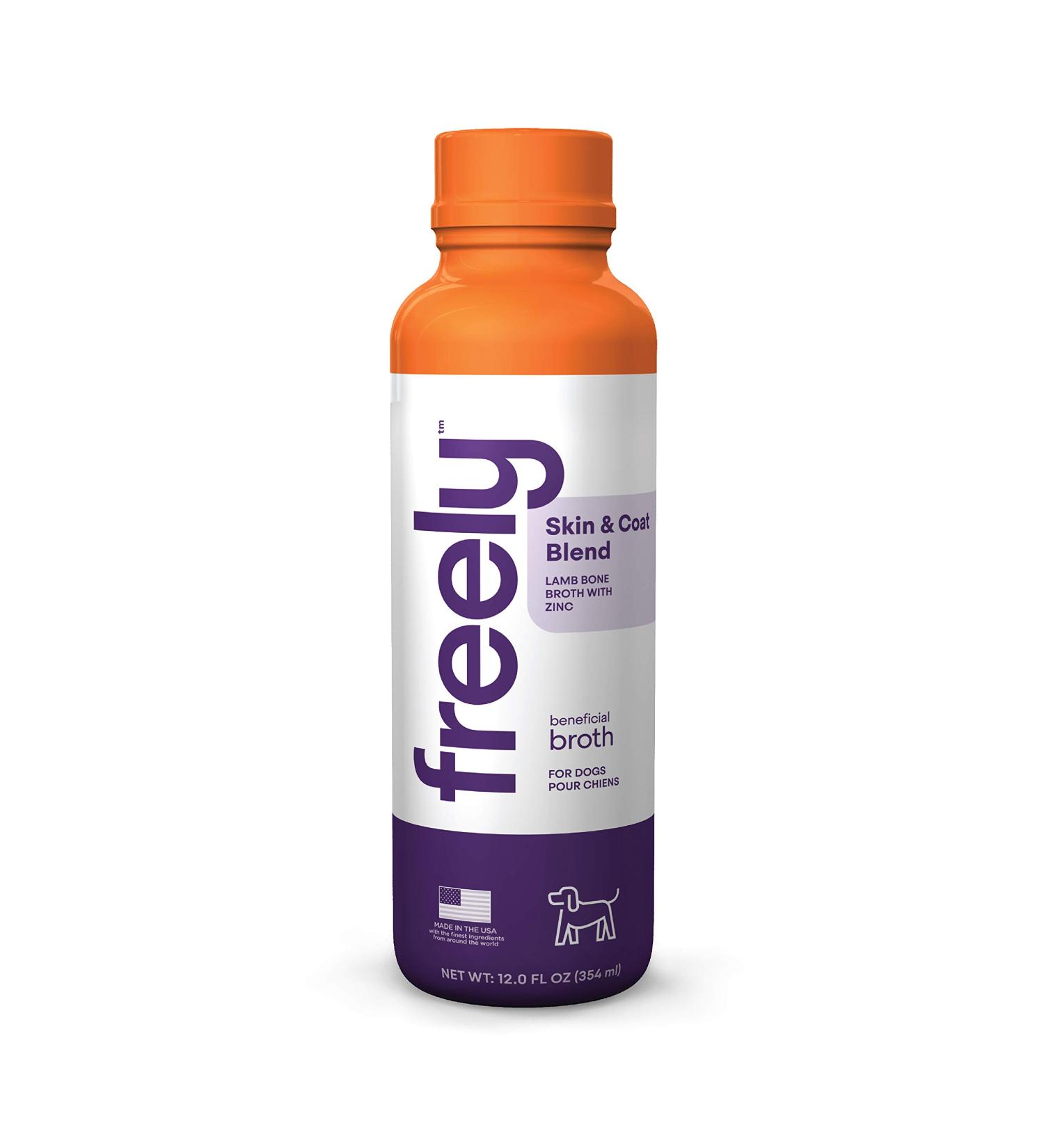 Freely Grain-Free Skin & Coat Blend Broth for Dogs & Cats - 12oz - Buy Online on GoSupps.com