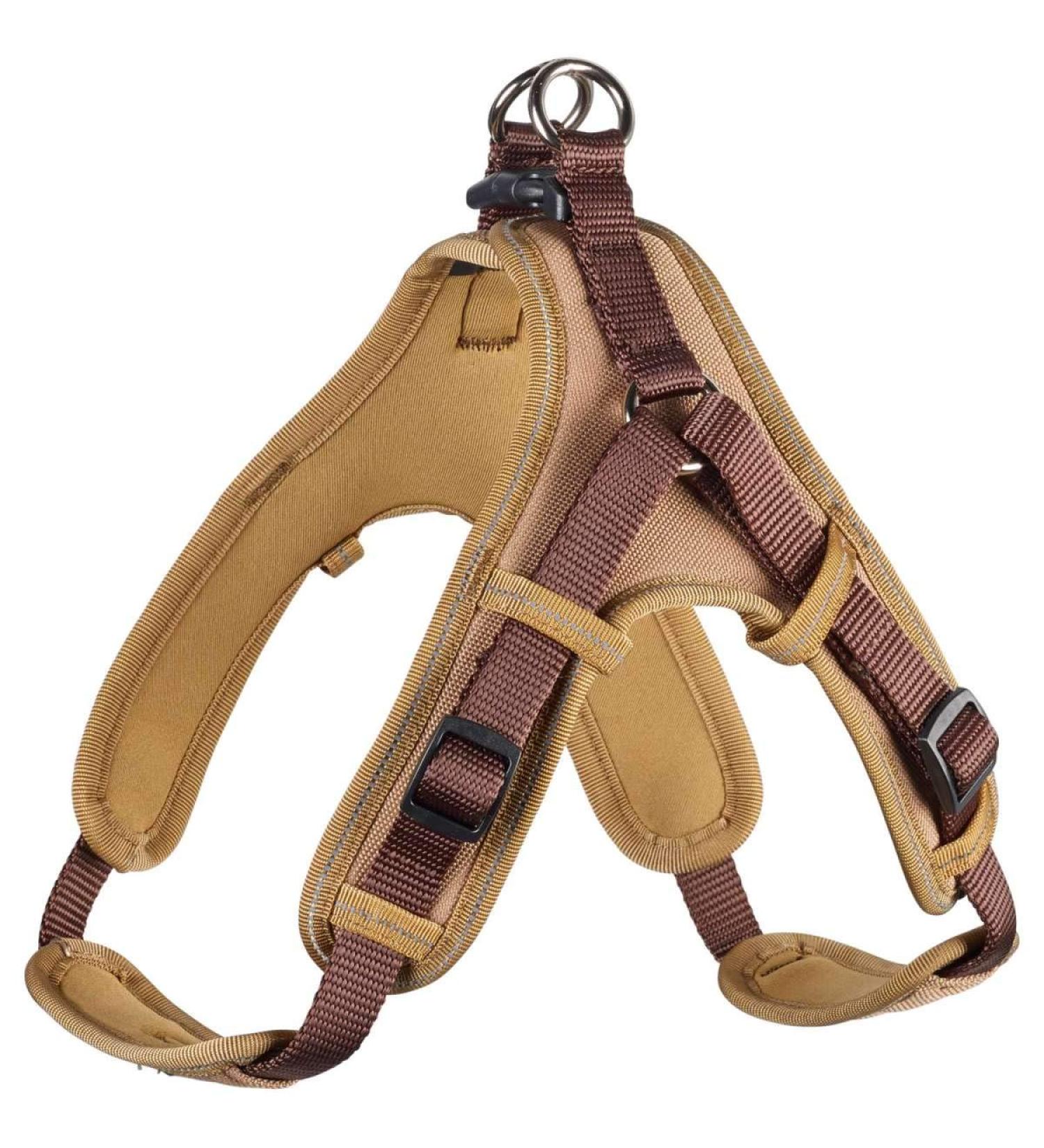 HUNTER harness Neoprene Vario Quick 45 - 55 cm brown/caramel brown/caramel nylon neoprene reflective 45 - 55 cm