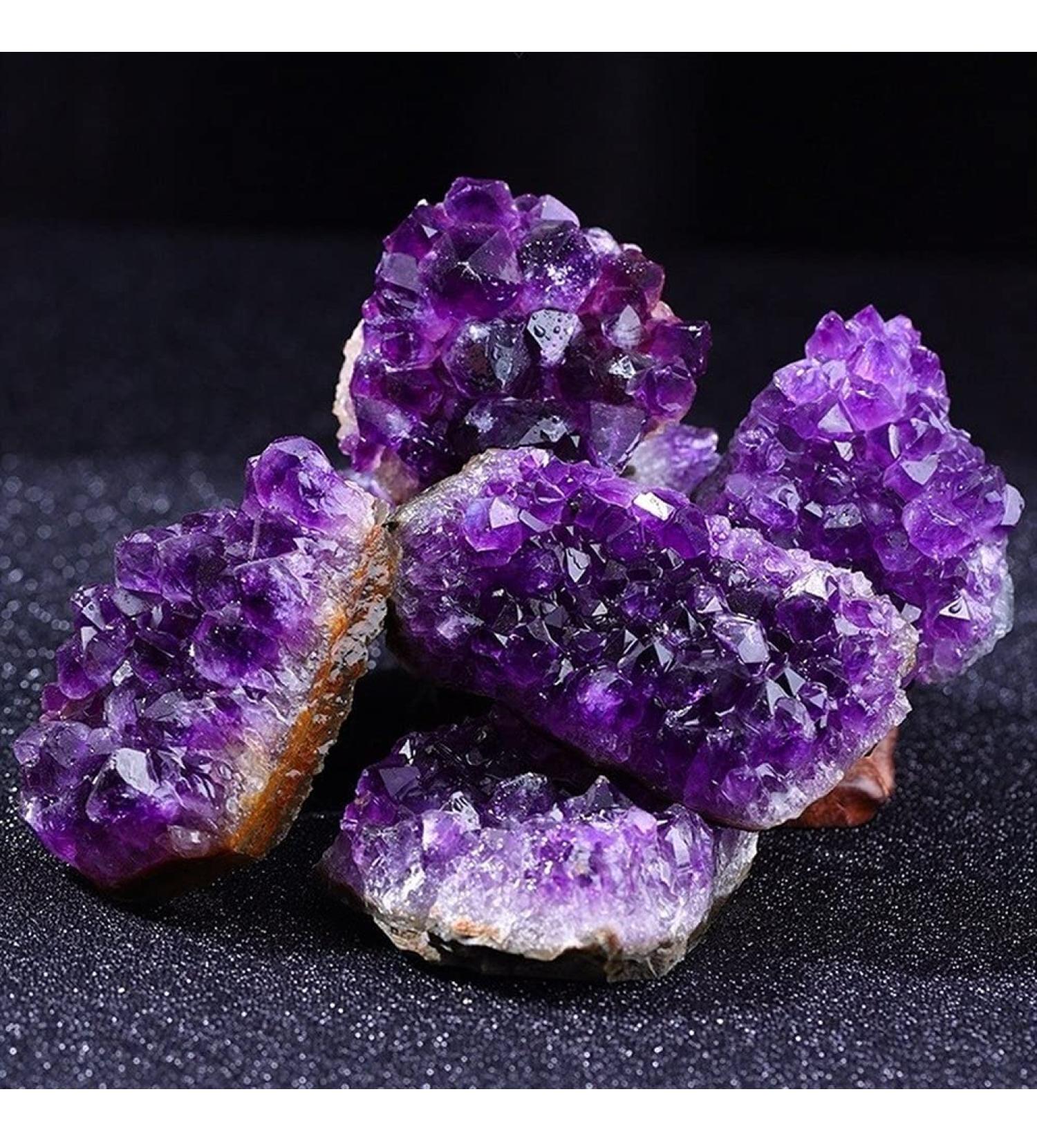 Crystal Natural Raw Amethyst Cluster Purple Crystal Cluster Quartz Cluster DIY Jewelry Raw Stone Specimen Home Decoration Crafts Crystal Cluster - Buy Online on GoSupps.com