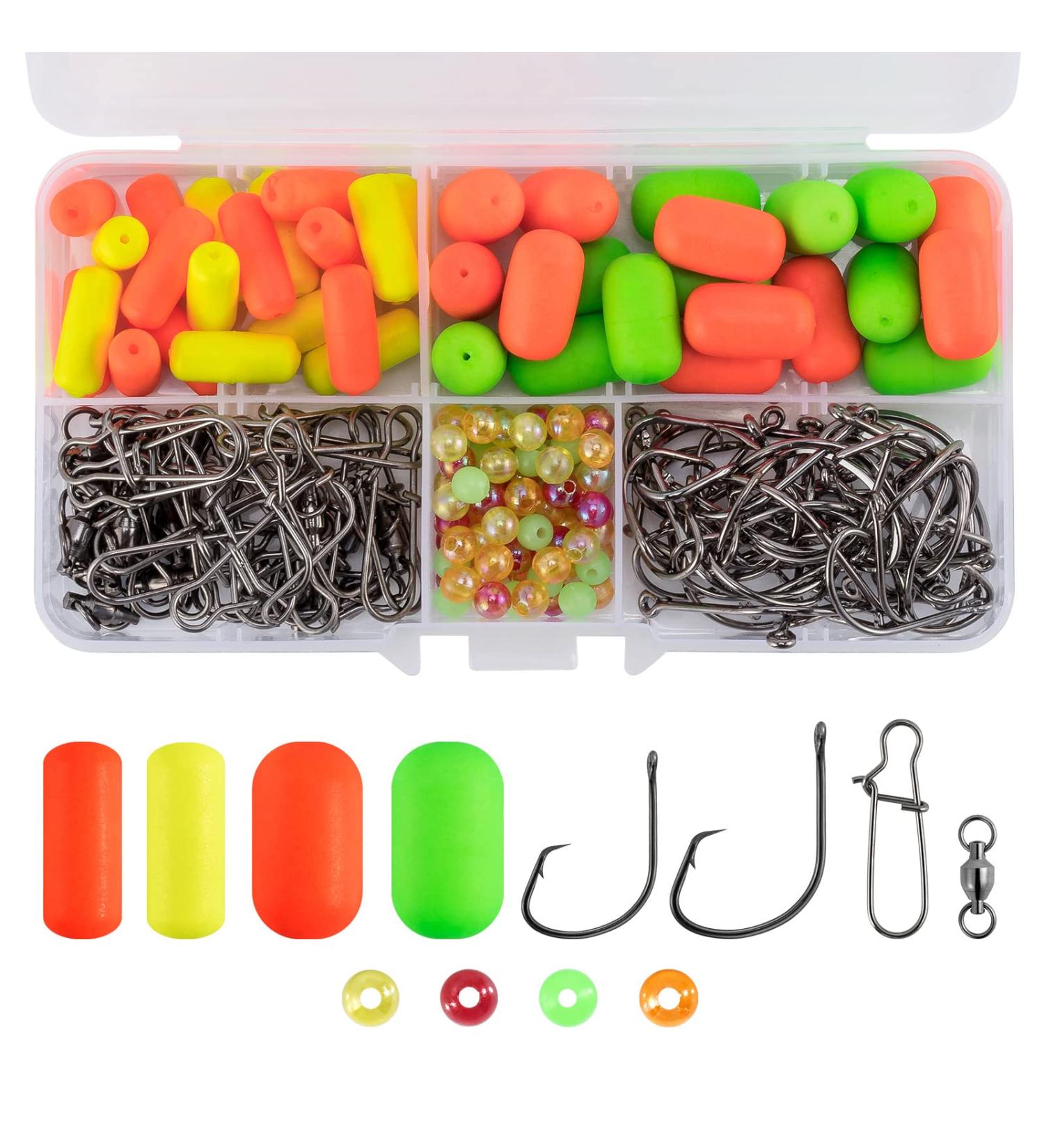 Dr.Fish 200PCs Pompano Rig Making Kit | Surf Fishing Rig Accessories | Saltwater Bottom Rig Parts with Circle Hooks, Beads, Swivels, and Snaps - Buy Online on GoSupps.com