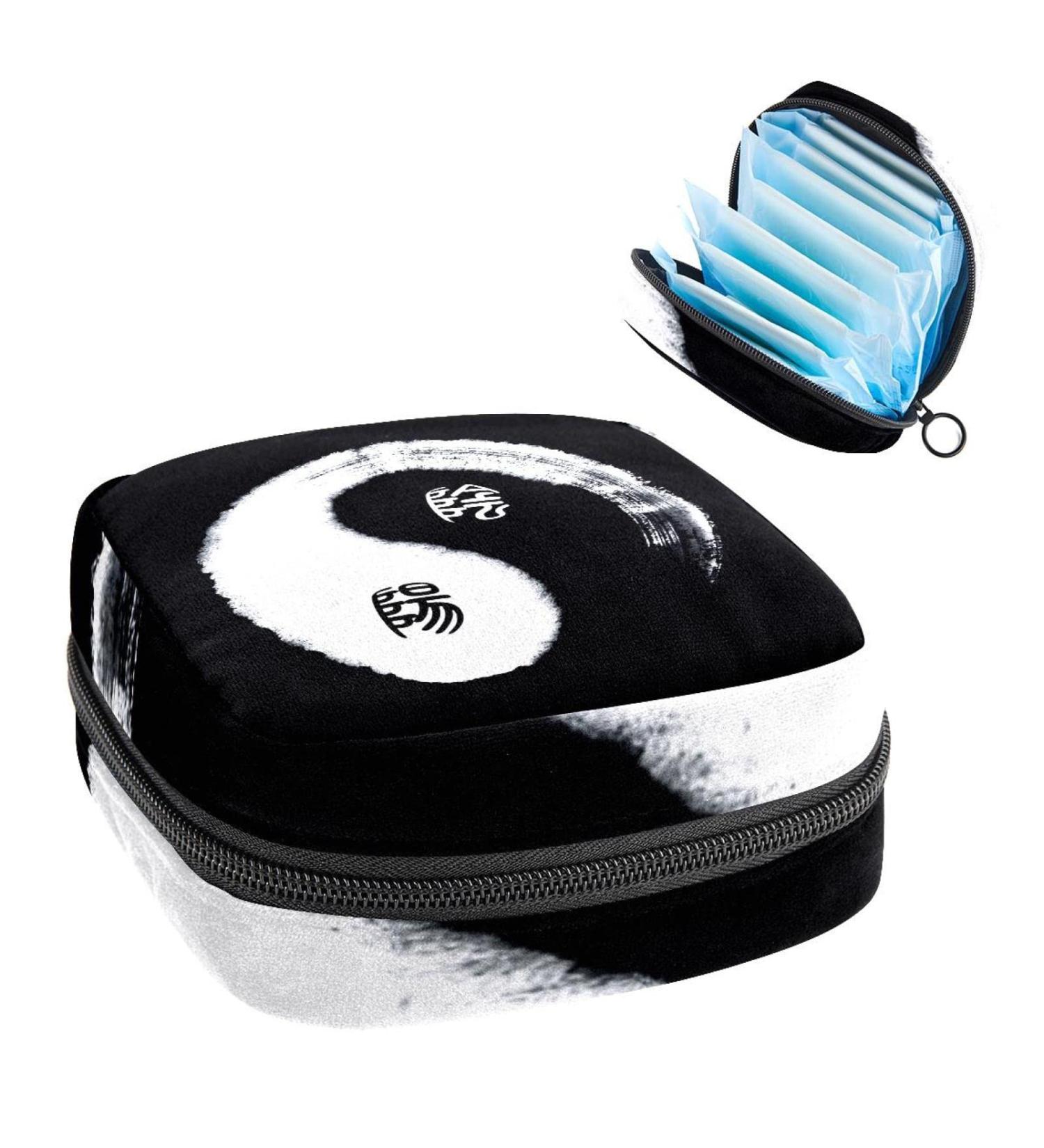 Chinese Yinyang Color Period Bag - Sanitary Napkin Storage & Travel Makeup Pouch - Buy Online on GoSupps.com