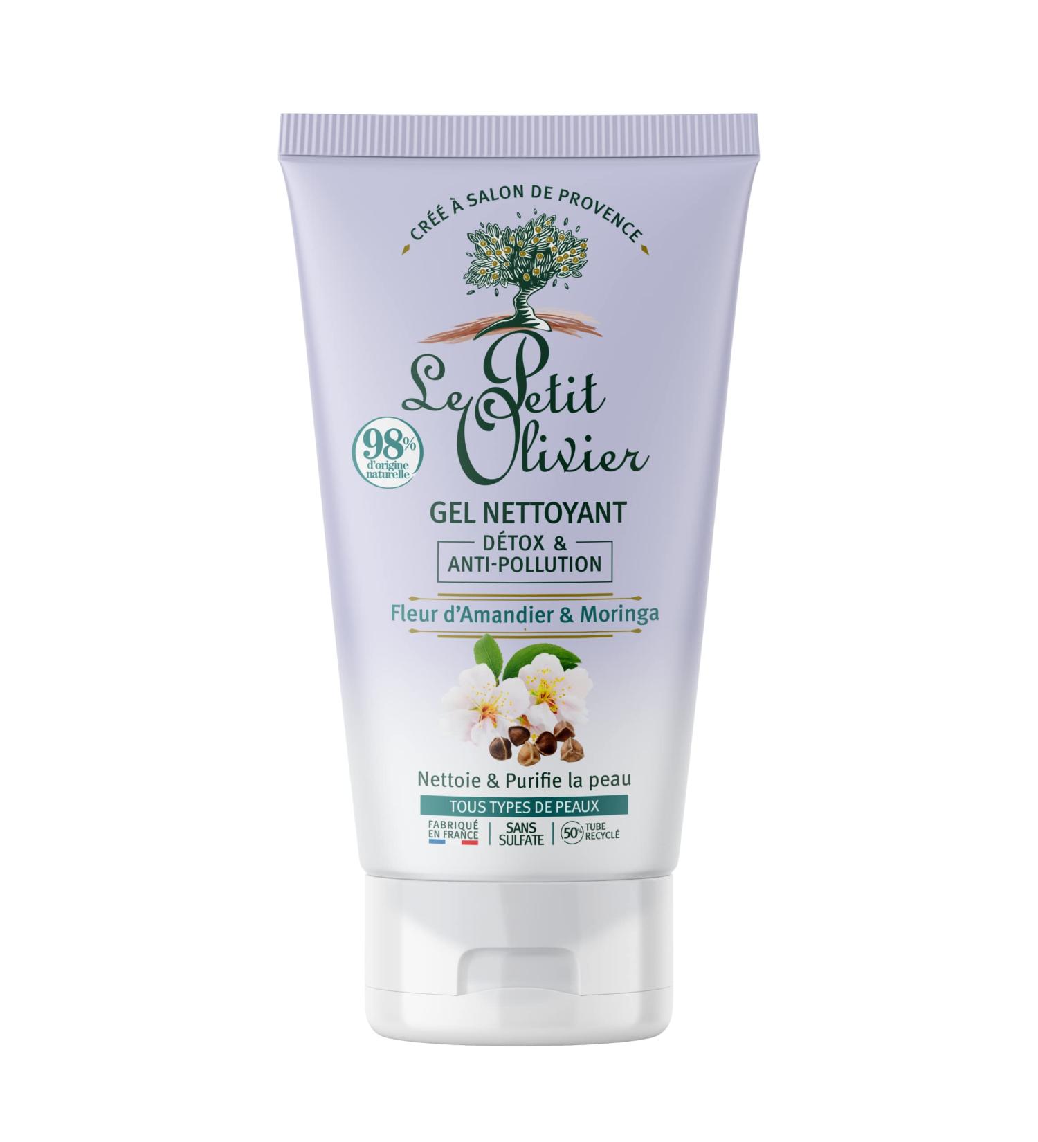 LE PETIT OLIVIER - Detox & Anti-Pollution Cleansing Gel - Almond Blossom & Moringa - Cleanses & Purifies - All Skin Types - 98% Natural Origin - Sulfate-Free - Made in France - 150 ml - Buy Online on GoSupps.com