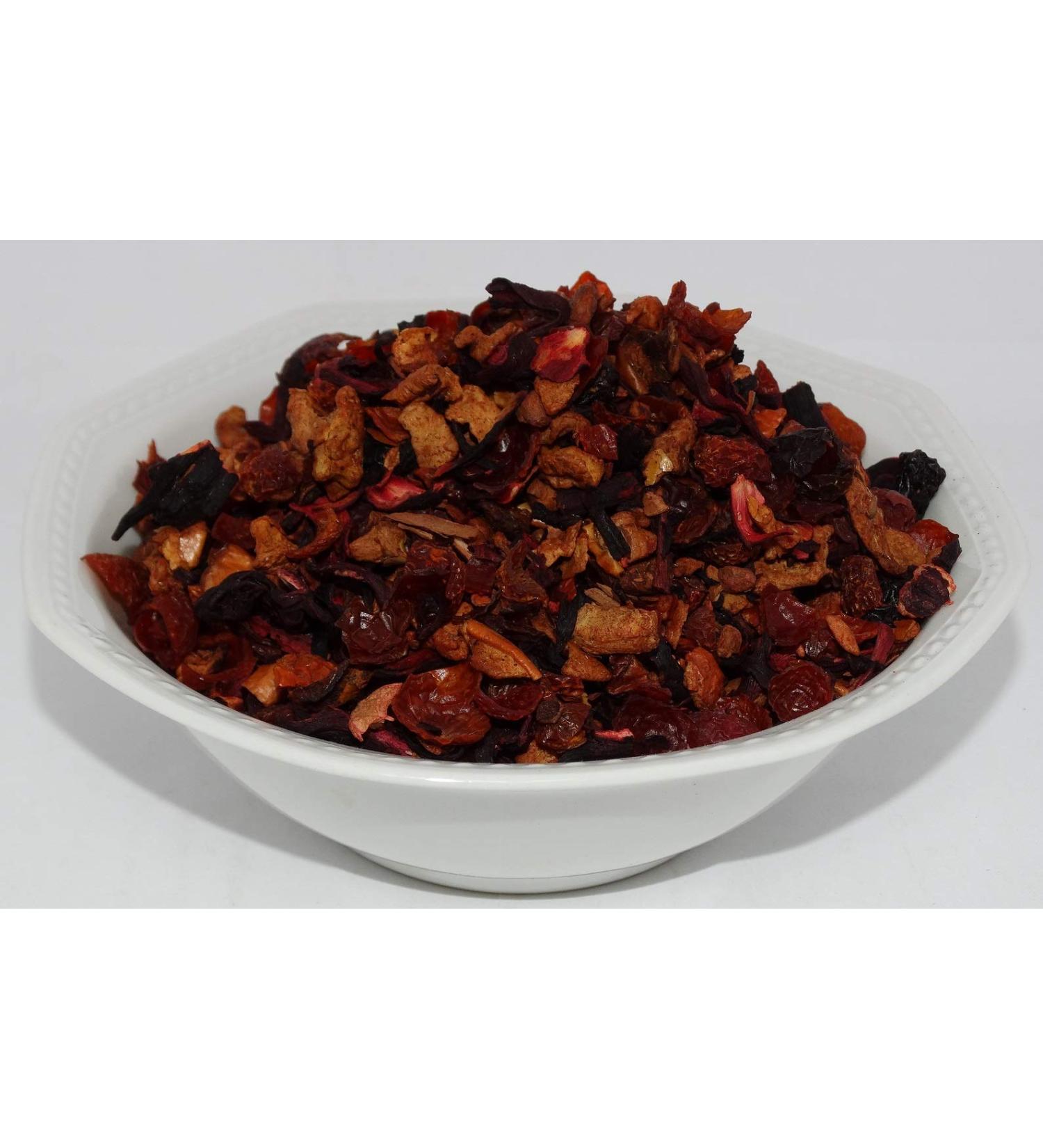 100g Apple and cinnamon fruit tea loose mixture with apples and cinnamon in a resealable bag - Buy Online on GoSupps.com