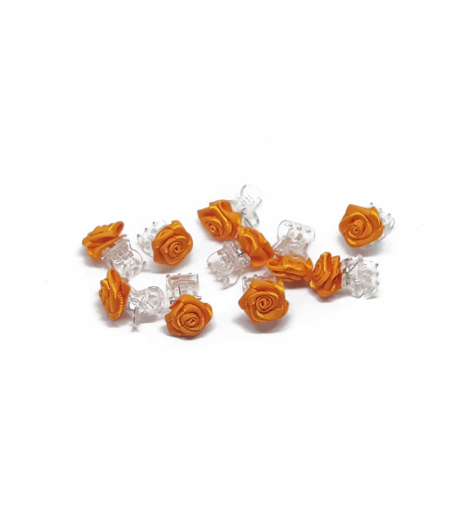 5 Orange Rose Hair Clips - Bridal Accessories | Elegant Floral Hair Clips for Weddings - Buy Online on GoSupps.com