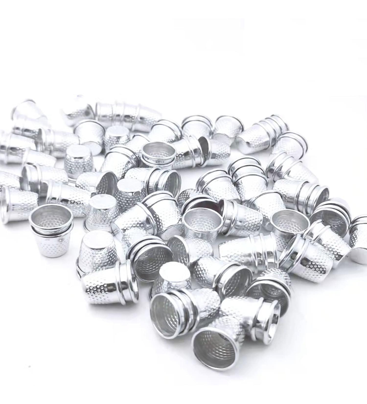 100 Pack Silver Sewing Quilting Metal Thimbles - DIY Craft Finger Protector - Buy Online on GoSupps.com