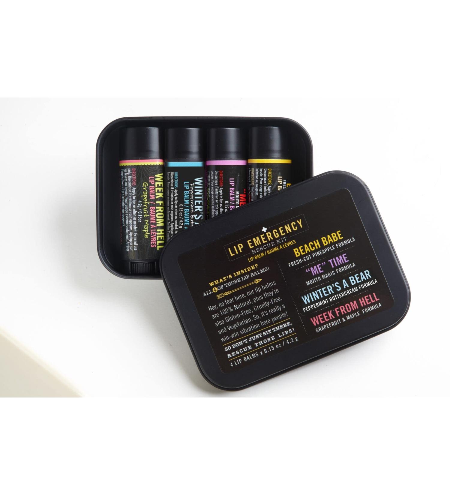 Walton Wood Farm Lip Emergency Rescue Kit - 4 Nourishing Lip Balms 0.15 oz Each | Buy Internationally - Buy Online on GoSupps.com