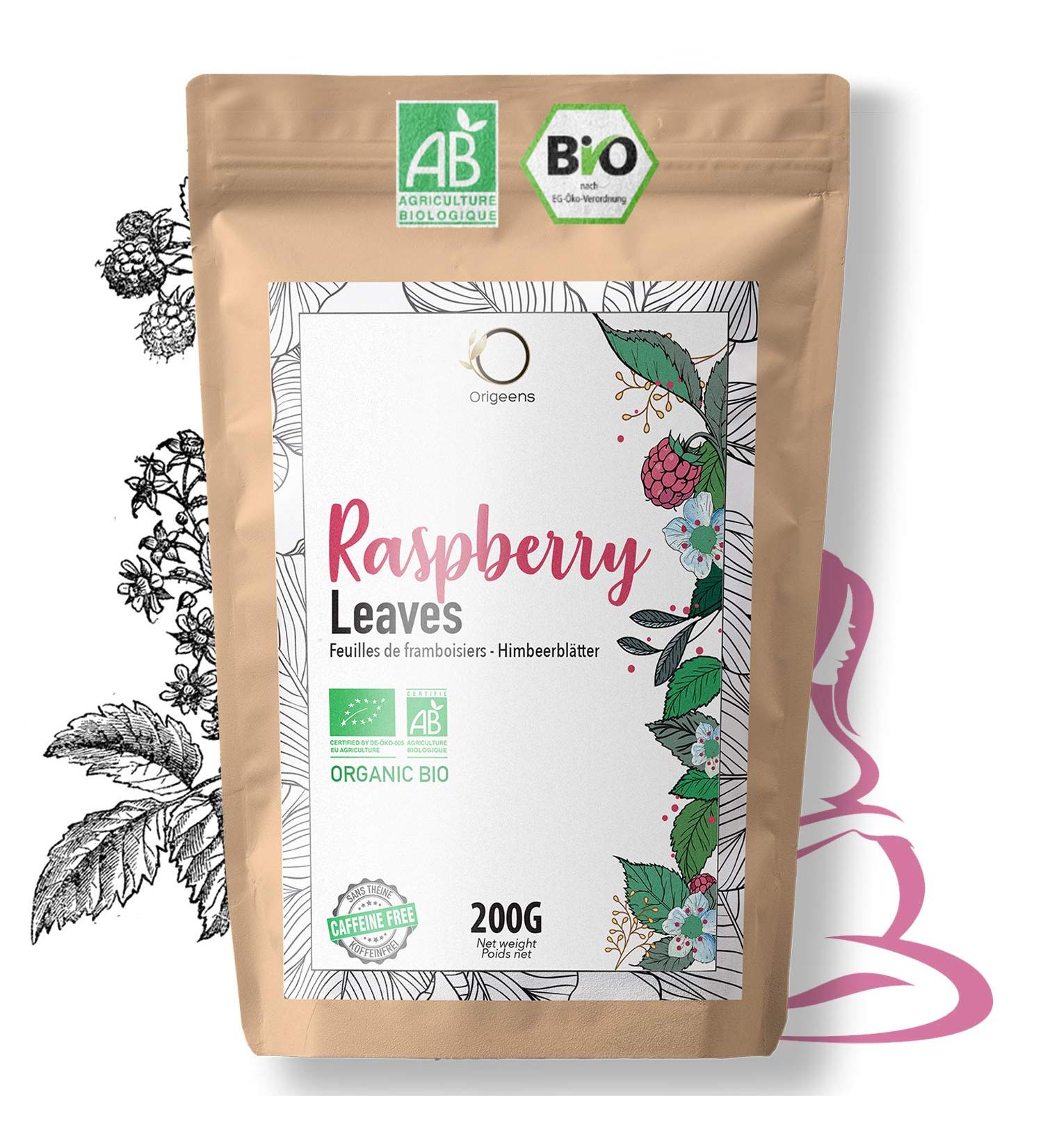 ORIGEENS Organic Raspberry Leaf Tea 200g for Pregnancy, Menstruation & Fertility - Buy Online on GoSupps.com