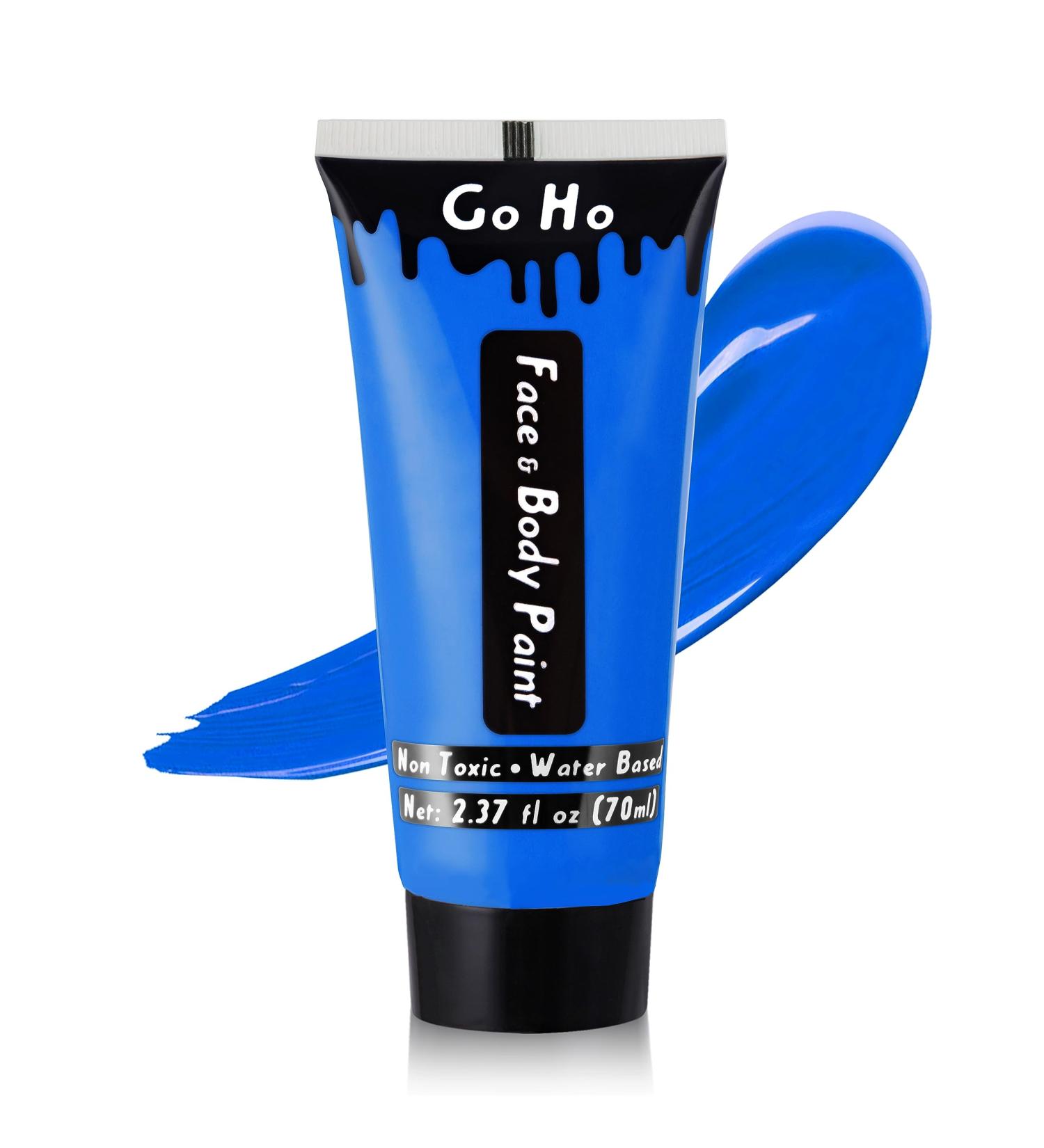 Go Ho Blue Cream Face Body Paint - Water-Based Makeup Kit for Kids Parties, Cosplay, Halloween - 2.37oz - Buy Online on GoSupps.com