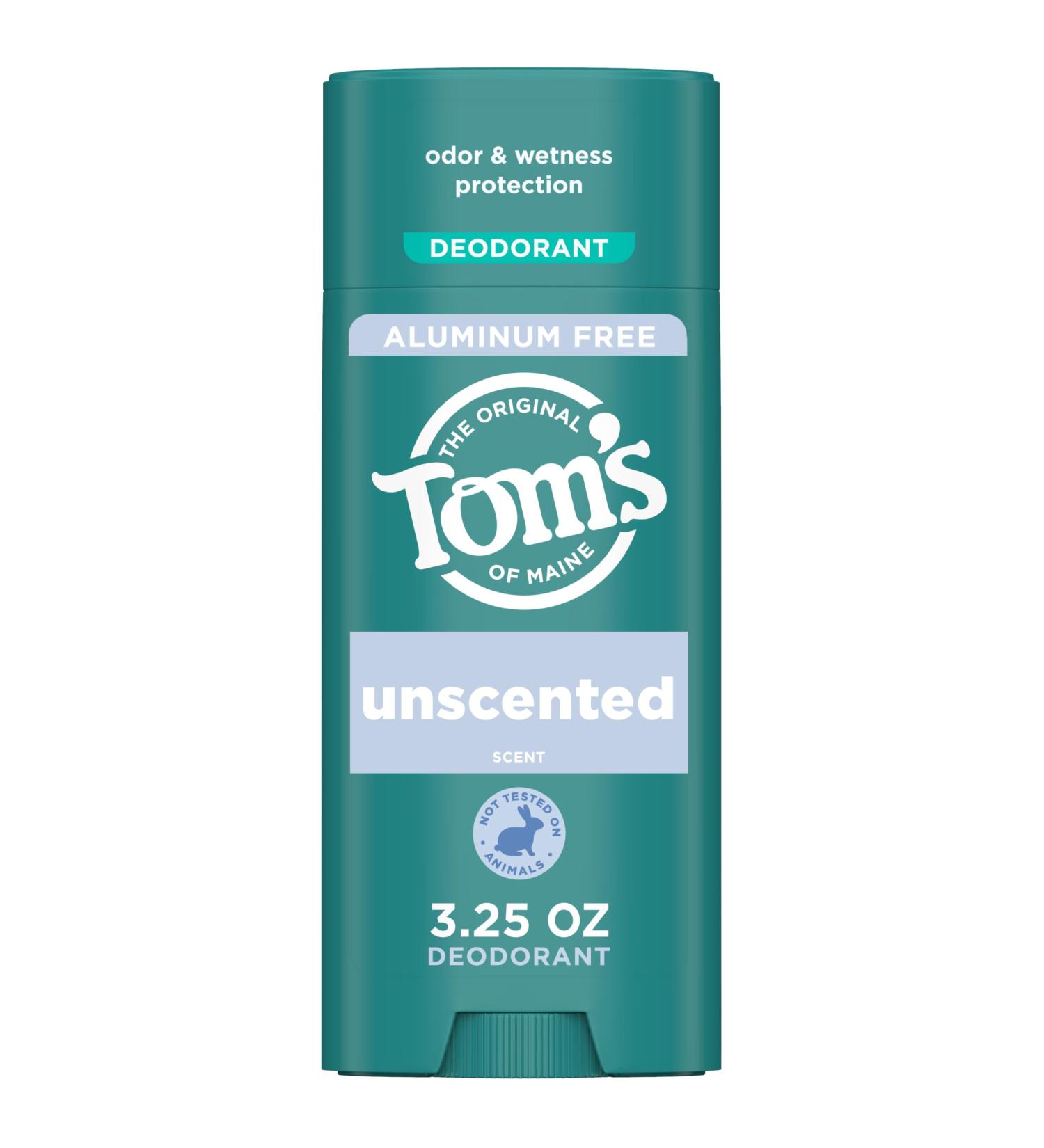Tom s of Maine Unscented Natural Deodorant for Women and Men Aluminum Free 3.25 oz Unscented 3.25 Ounce (Pack of 1) - Buy Online on GoSupps.com