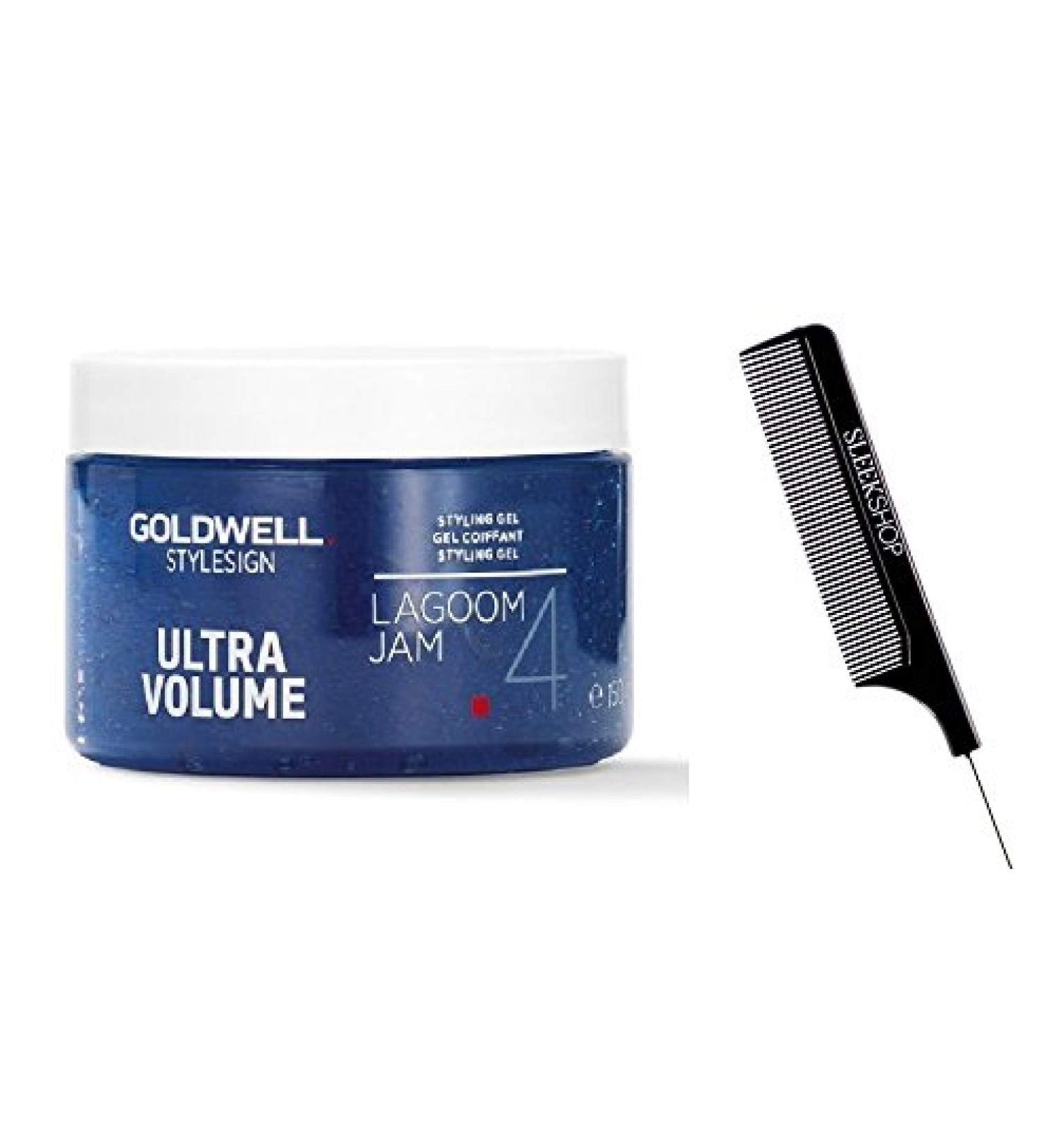 Stylesign Ultra Volume LAGOOM JAM 4 Styling Gel (with Sleek Steel Pin Tail Comb) Style Sign Hair Gel Blue Lagoon (150 ml - 5 oz size)