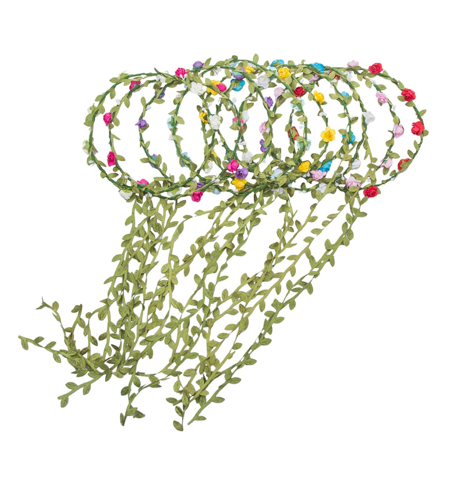 Buy AWAYTR 9-Piece Multi-Colored Flower Crown Garland for Festivals & Weddings - Perfect for Women & Girls - Buy Online on GoSupps.com