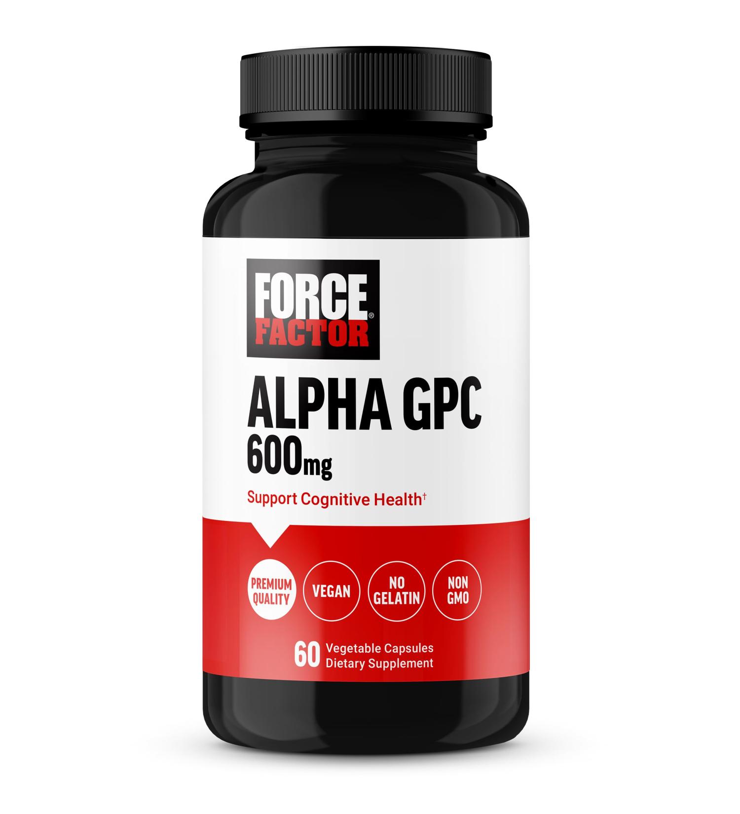 Force Factor Alpha GPC Brain Supplement for Memory and Focus Mood Support Supplement with Alpha GPC 600mg Premium Quality Vegan Non-GMO 60 Capsules - Buy Online on GoSupps.com
