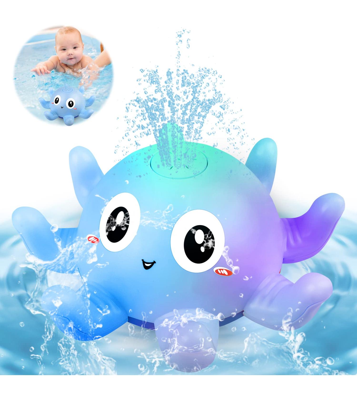 Bathly Octopus Baby Bath Toy - Light Up, Induction Spray Water, Gift for Kids - Blue - Buy Online on GoSupps.com