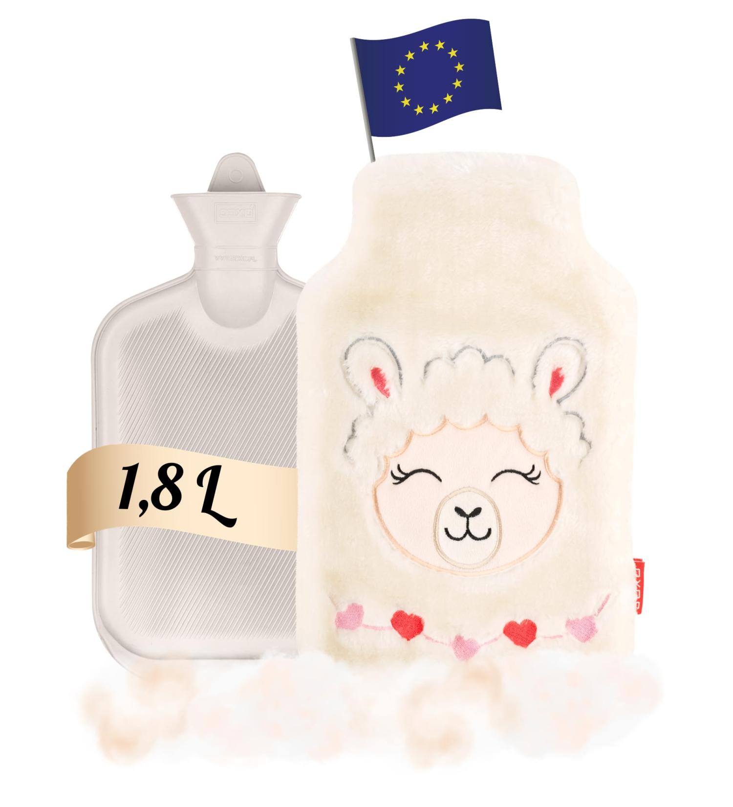 Soxo Plush Hot Water Bottle Cover - Hand Warmer, Neck & Back Pain Relief, Kids Lama Design - Buy Online on GoSupps.com