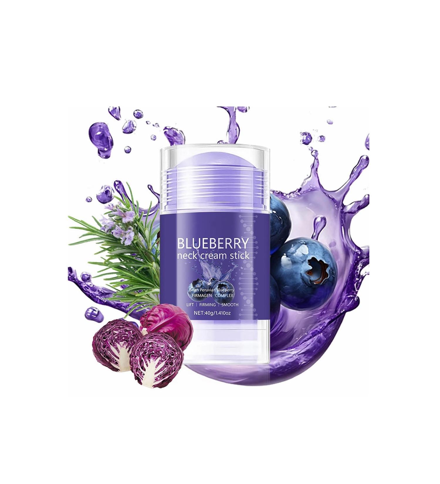 New Cover Blueberry Neck Cream Stick 2 Packs Antioxidant-Rich Firming Balm for Neck Lines & Wrinkles Hydrating Portable Skincare Lightweight Non-Greasy Formula for Daily Use - Buy Online on GoSupps.com