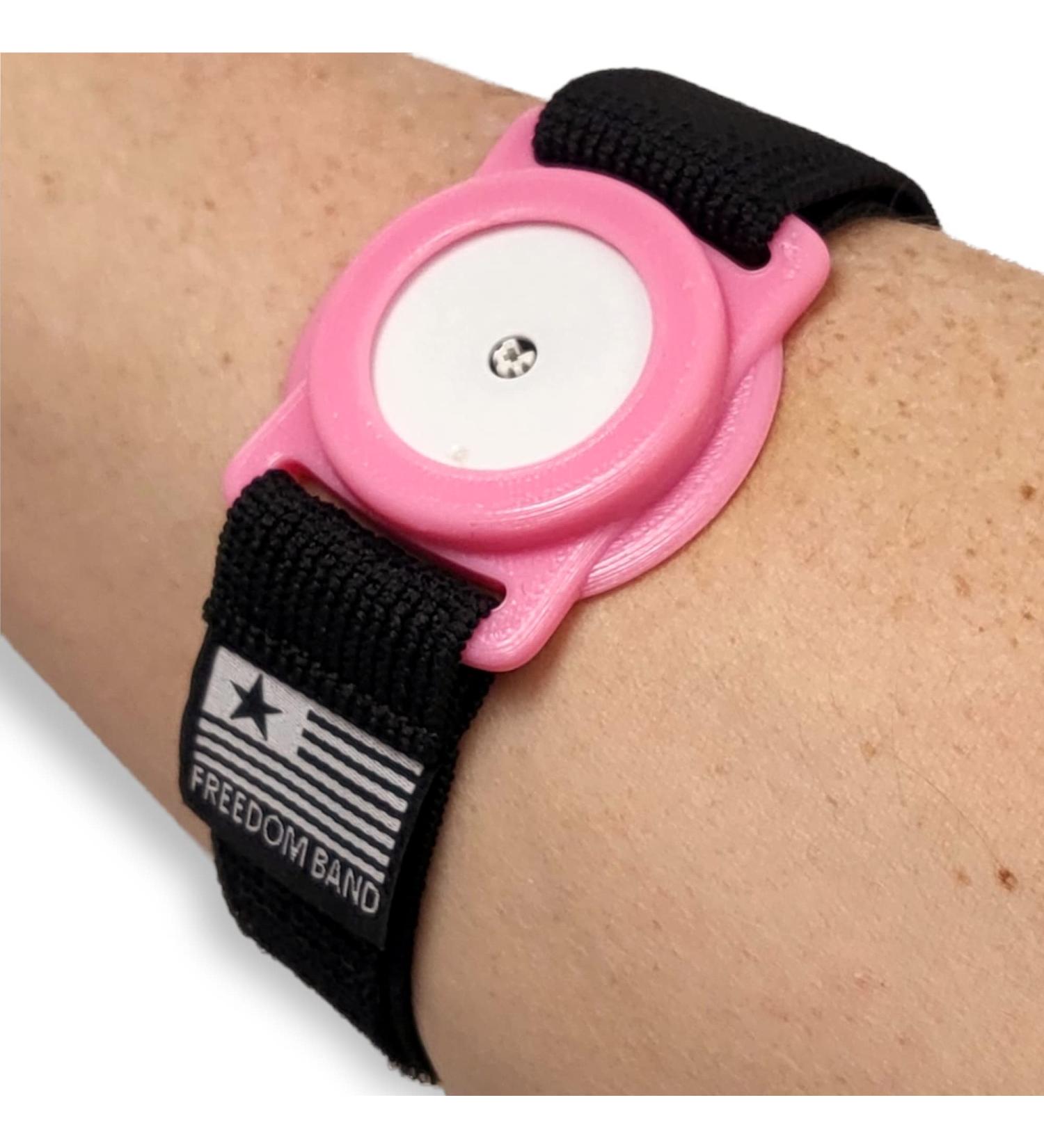 Adjustable Flex Band for Freestyle Libre 1 & 2 - 4-18 Inch Transmitter Protection Sensor Cover - No Adhesive Patches - Pink Bubble Gum - Buy Online on GoSupps.com
