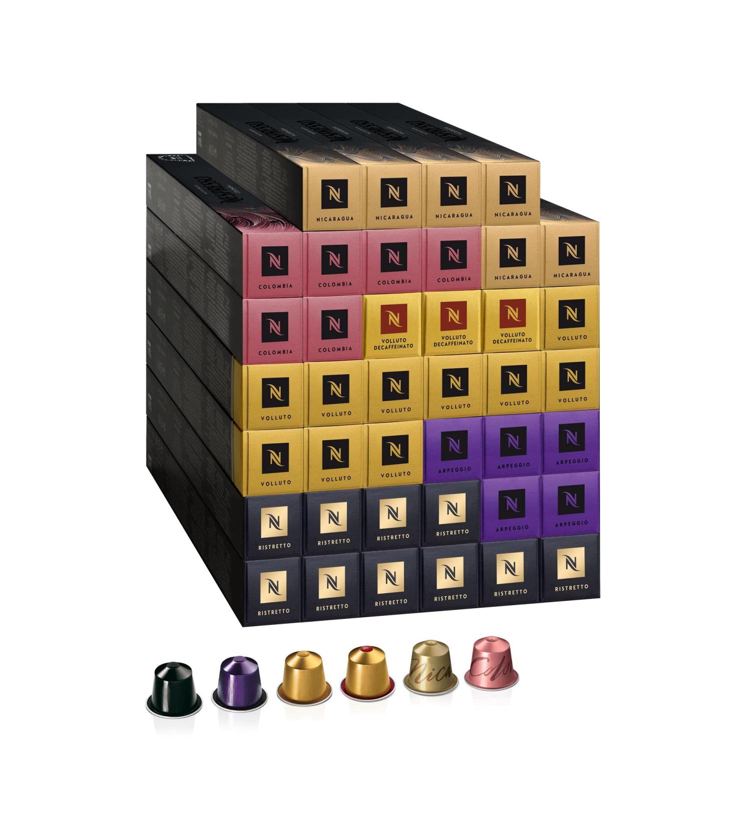  Nespresso Nespresso Original - Bundle Office 400 Capsules de caf - 100x Ristretto 50x Arpeggio 100x Volluto 30x Volluto Decaffeinato 60x Nicaragua 60x Colombia - Buy Online on GoSupps.com
