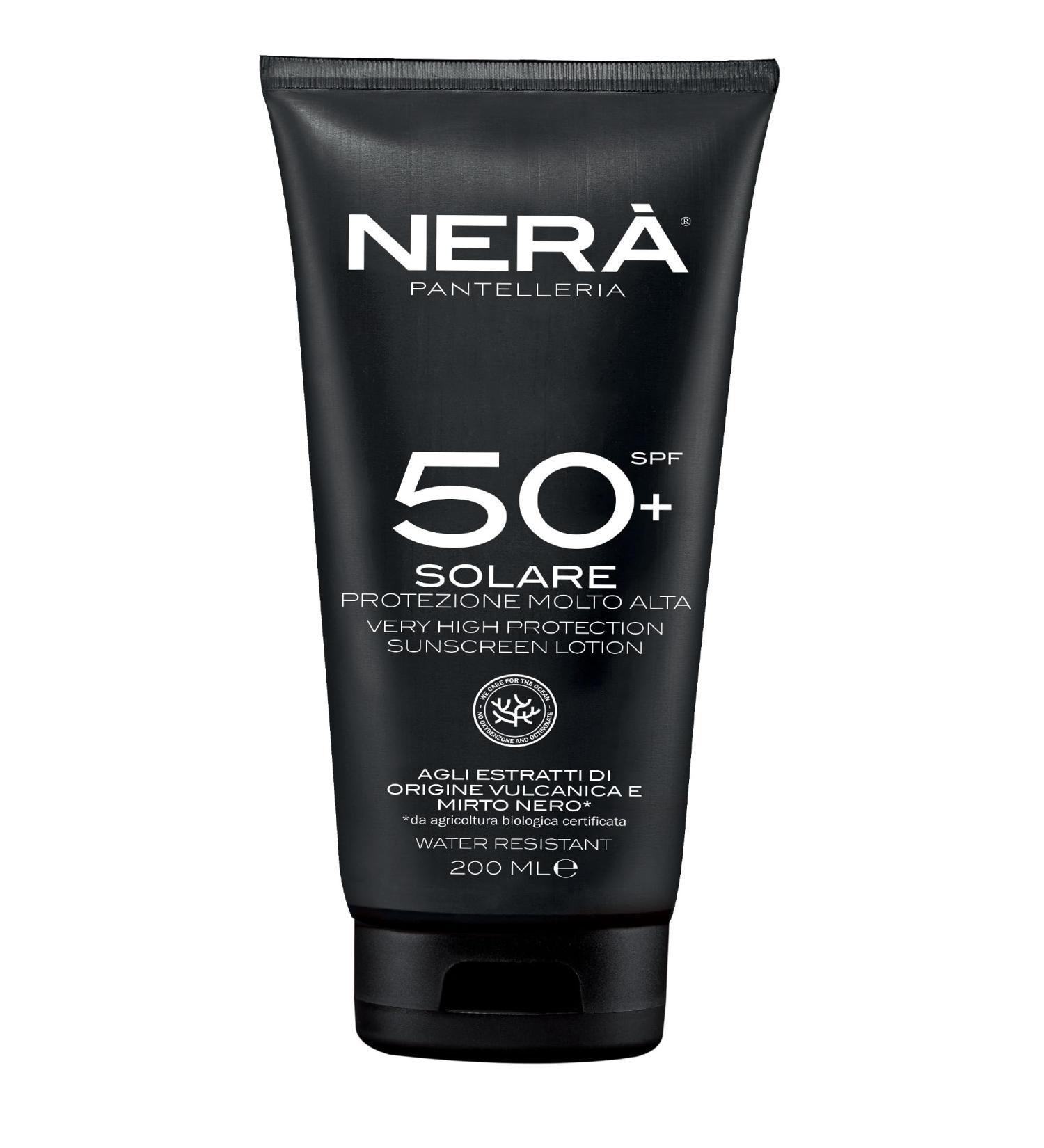 NERA Pantelleria Water Resistant SPF50+ Very High Protection Sunscreen Lotion 200ML - Nourishing Face Sun Cream with UVA/UVB Filters Prevents Dehydration & Skin Aging For Men and Women - Buy Online on GoSupps.com