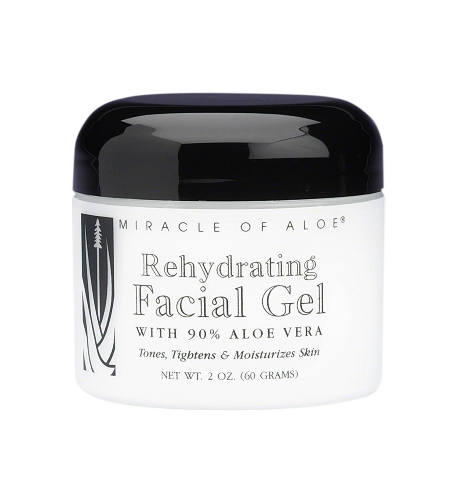 Aloe Vera Rehydrating Facial Gel for Dry Skin Natural Face Moisturizer with 90% Aloe Soothing Daily Gel for Men & Women Lightweight Travel Skincare Oil-Free Hydrating Formula 2 oz