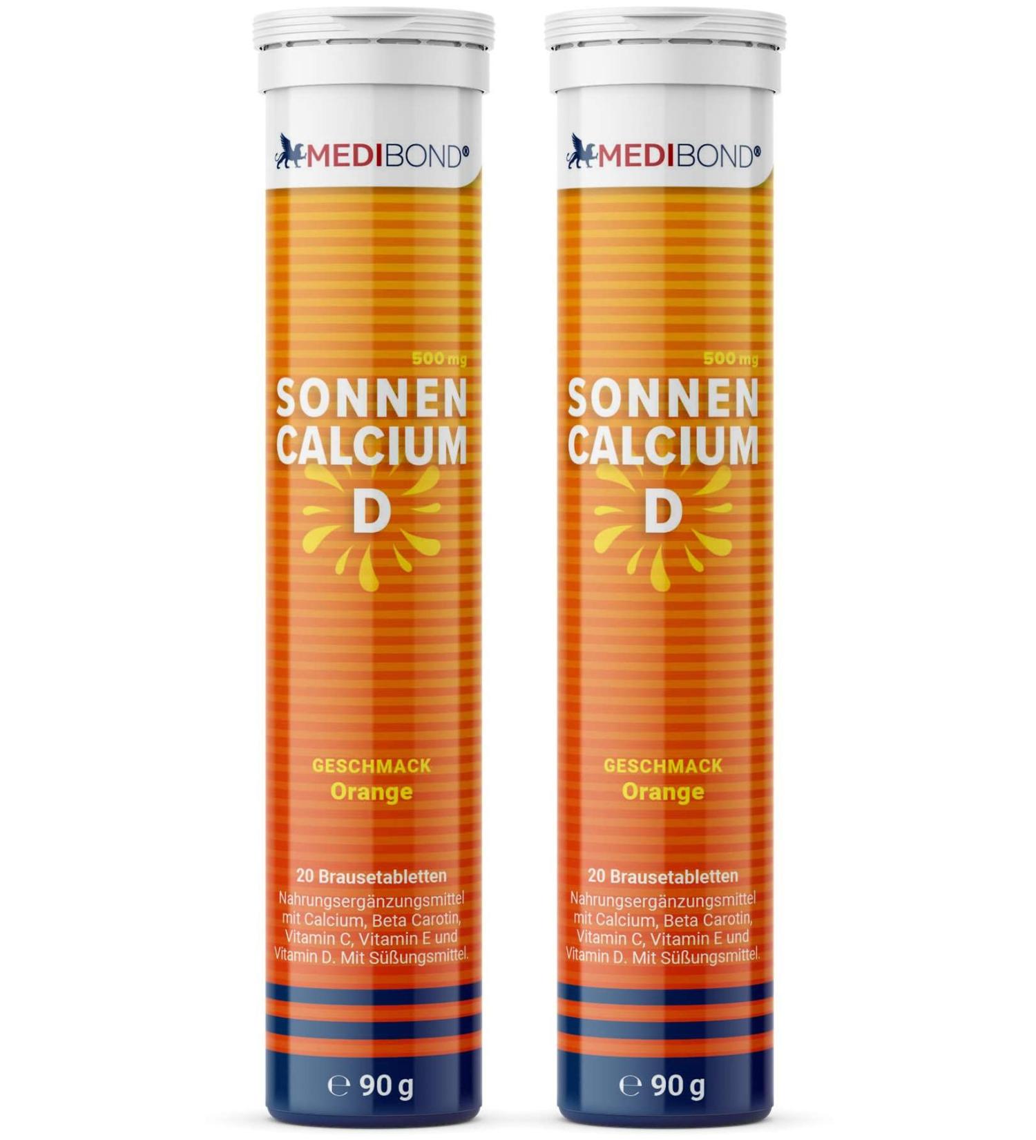 Buy Sonnencalcium D Medibond Effervescent Tablets - 2 x 20 Pcs for Healthy Bones | International Shipping Available - Buy Online on GoSupps.com