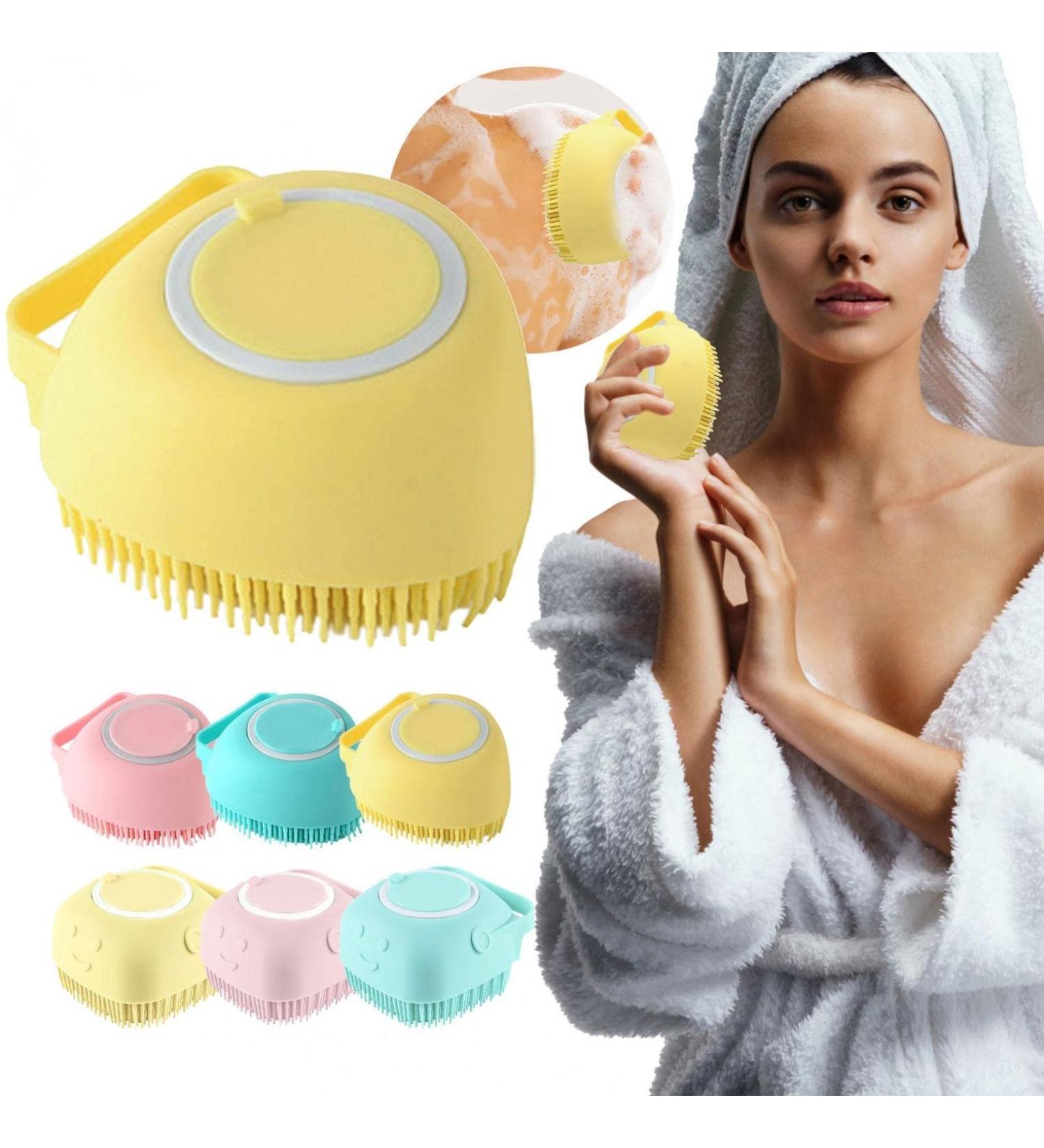 ZITIANY Silicone Bath Brush with Shampoo Dispenser - Soft Massage Shower Brush for Baby & Adults - Suitable for All Skin Types - 1PC - Buy Online on GoSupps.com
