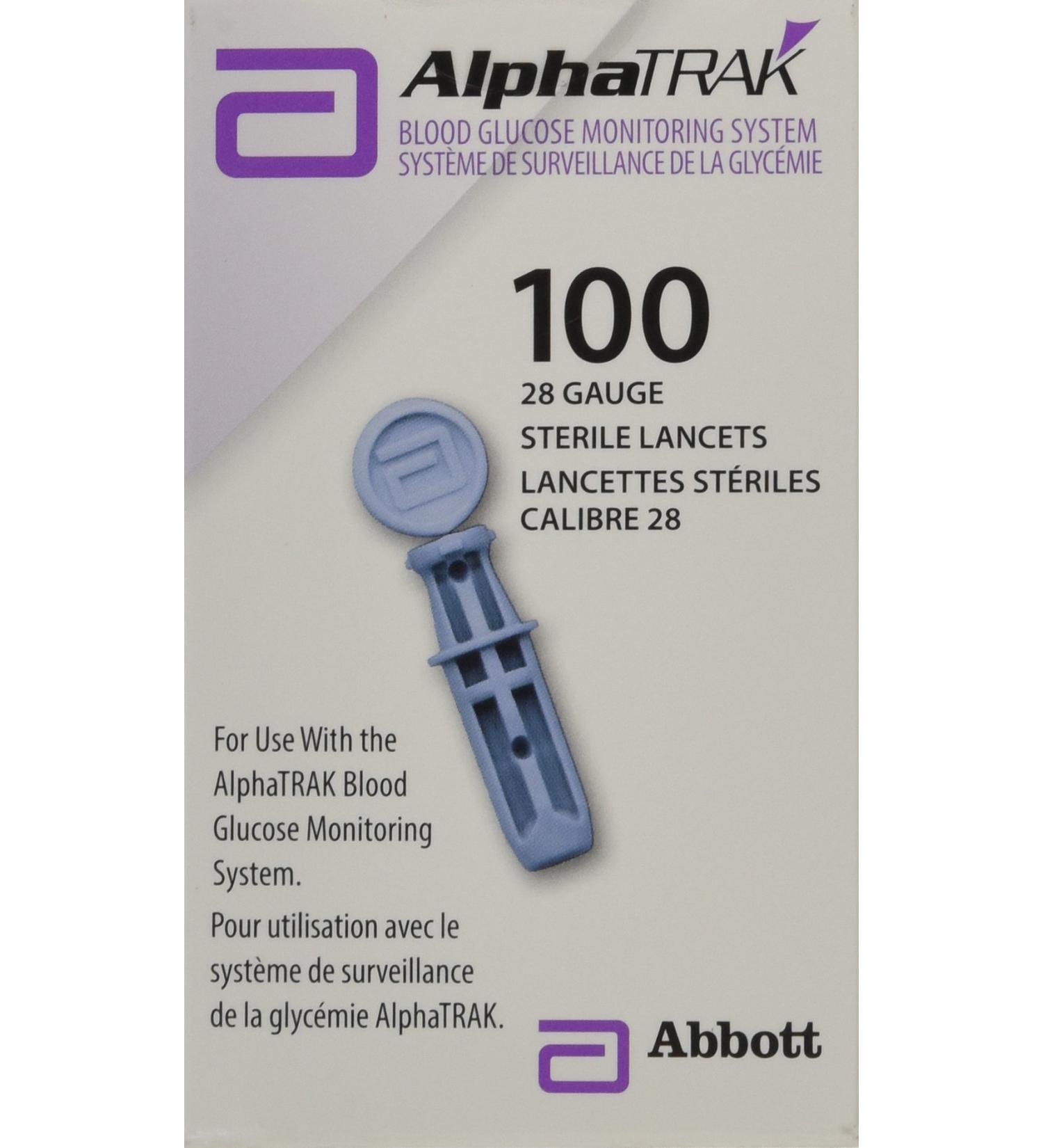 AlphaTRAK Lancets, 28 Gauge, Sterile, Box of 100
