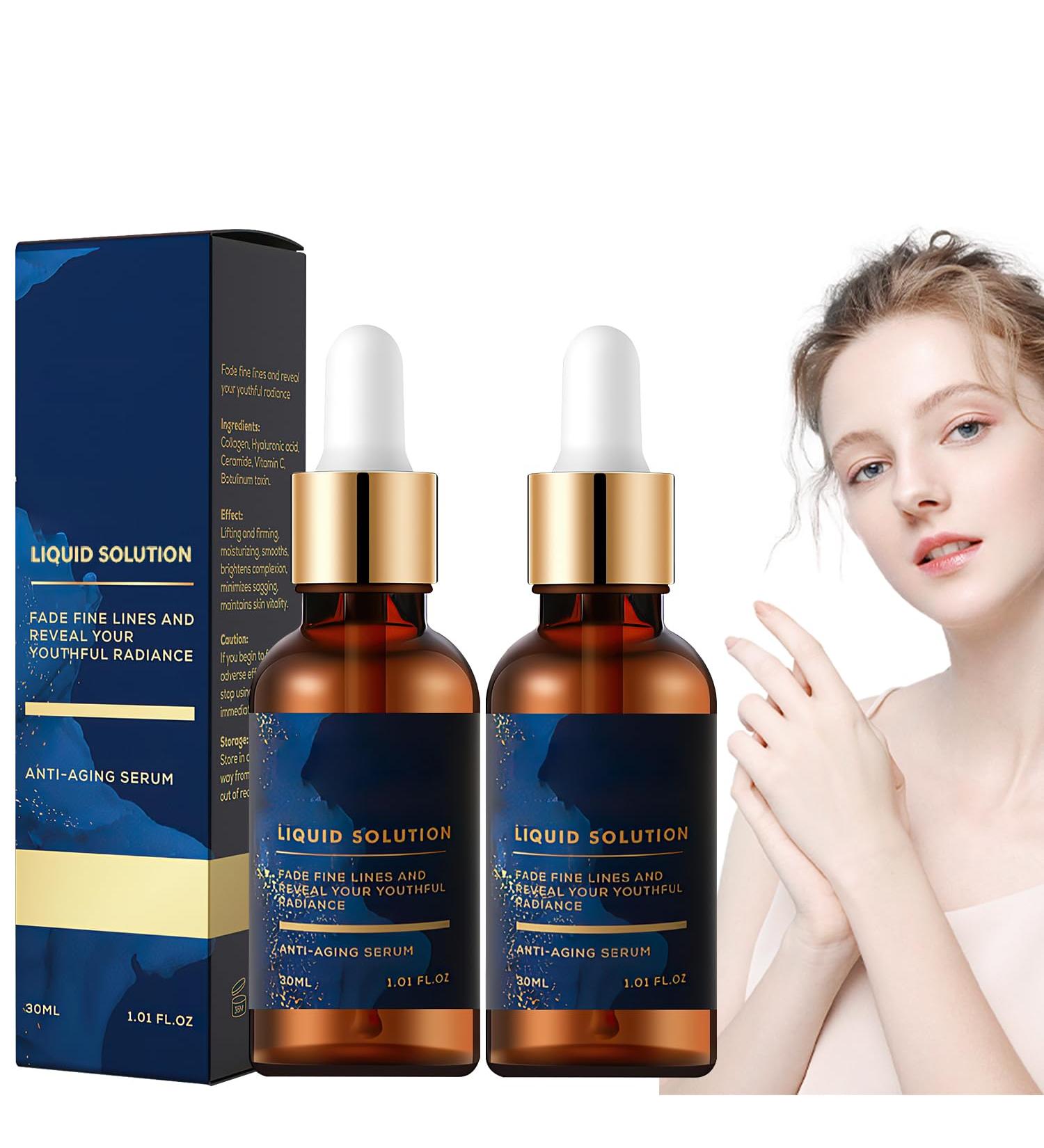 2PCS Botox Face Serum - Anti-Wrinkle Moisturizing Solution with Aloe Vitamin C & E 30ML - Buy Online on GoSupps.com