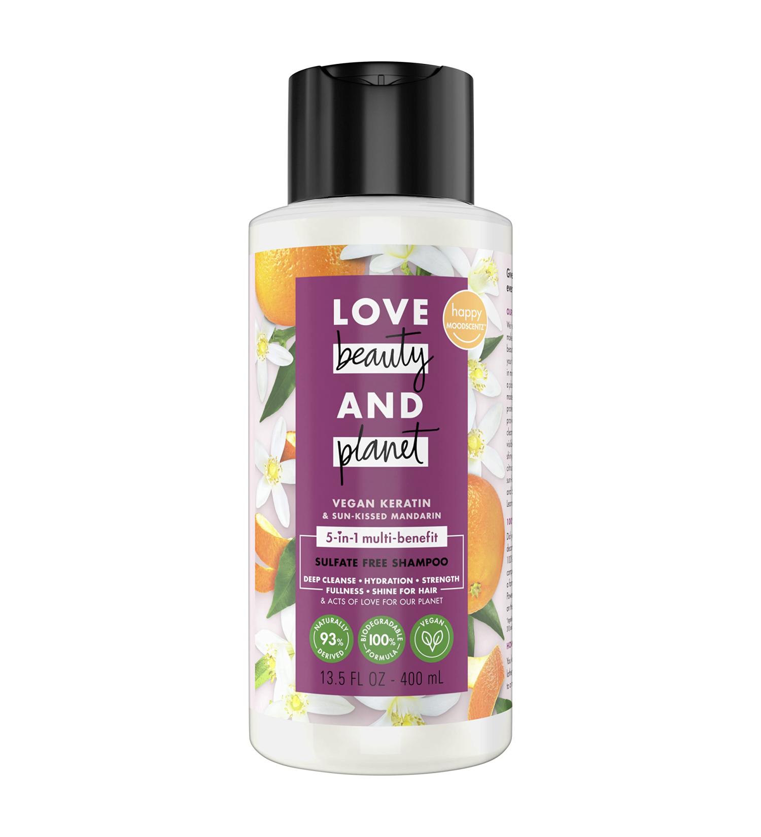 Love Beauty And Planet Sulfate-Free 5-in-1 Biotin Shampoo - Hydrate, Strengthen, Volumize & Shine - Sun-Kissed Mandarin - 13.5oz - Buy Online on GoSupps.com