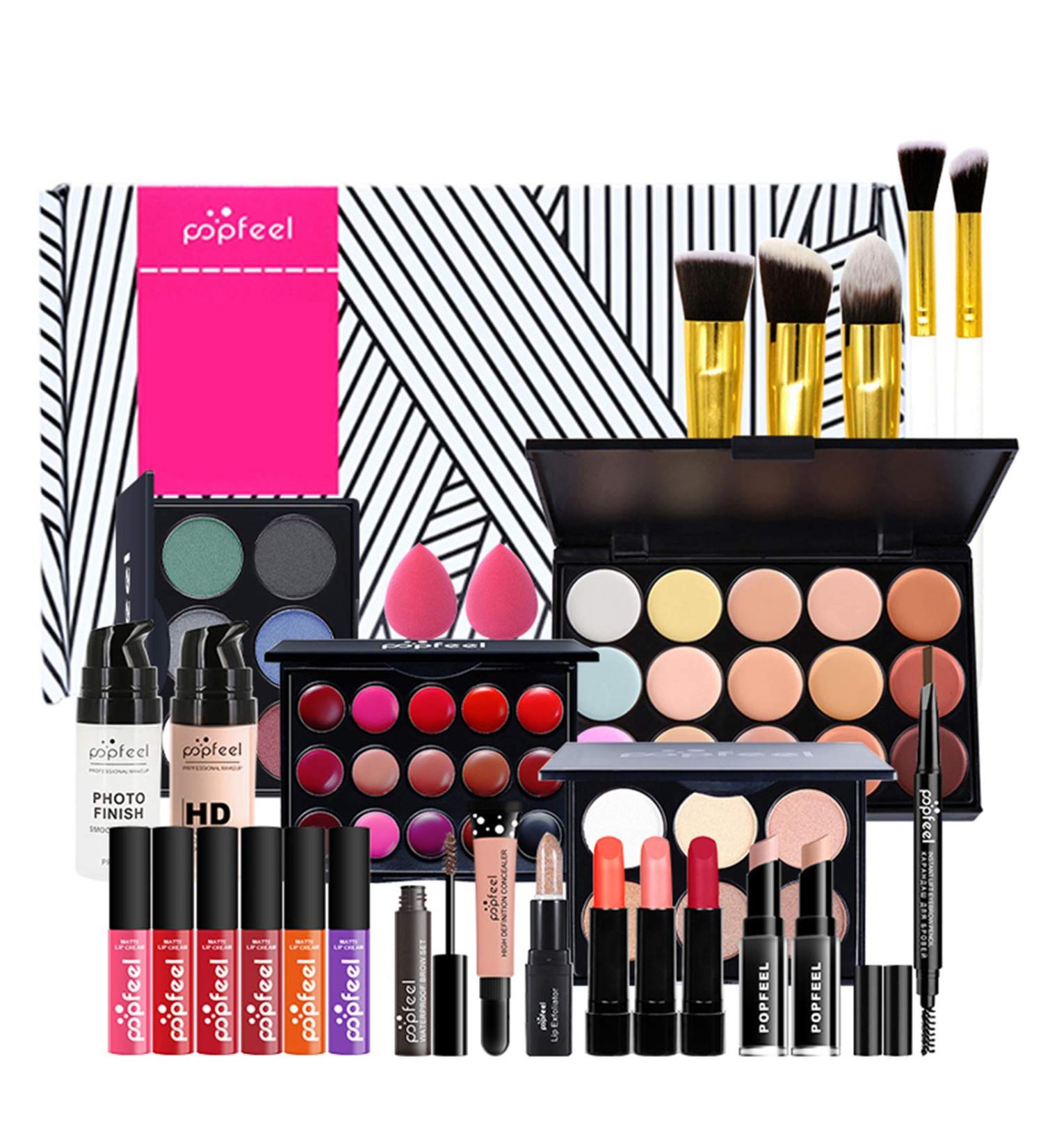 29PC All-in-One Makeup Case for Girls - Complete Makeup Set with Eyeshadow Palette Lipstick & Blush | Perfect Gift Starter Kit - Buy Online on GoSupps.com