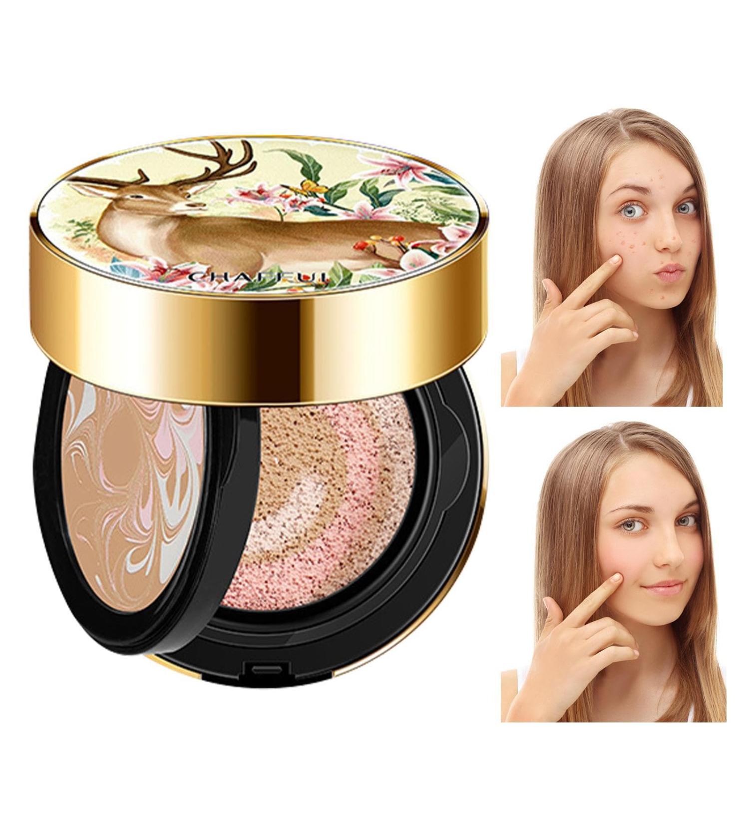 Foundation Cushion Moisturizing Foundation Concealer with Non-greasy Mirror Air Cushion - Daily Cosmetics for Home Work Travel Shopping Meeting Puchen - Buy Online on GoSupps.com