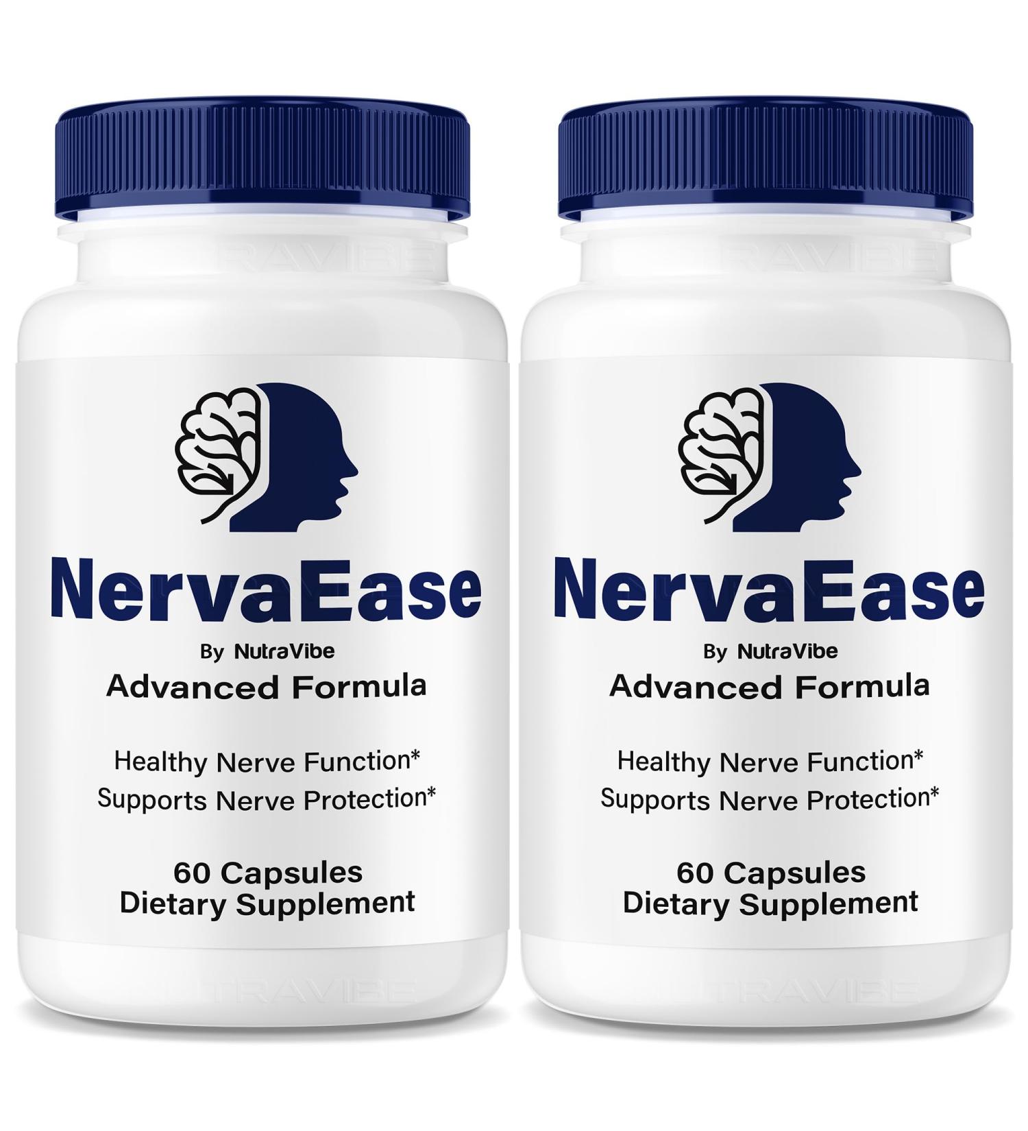 (2 Pack) NervaEase Capsules Derived from Popular NervaEase Cream Formula | Premium Nerve Support Formula with Natural Ingredients for Comfort & Relaxation | Easy-to-Take Pills (120 Capsules) - Buy Online on GoSupps.com