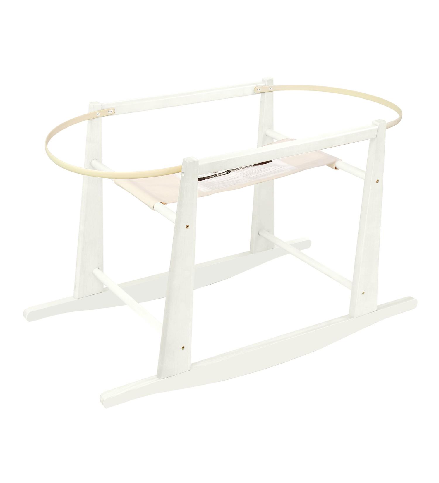 Jolly Jumper Rocking Wooden Moses Basket Stand, Antique White