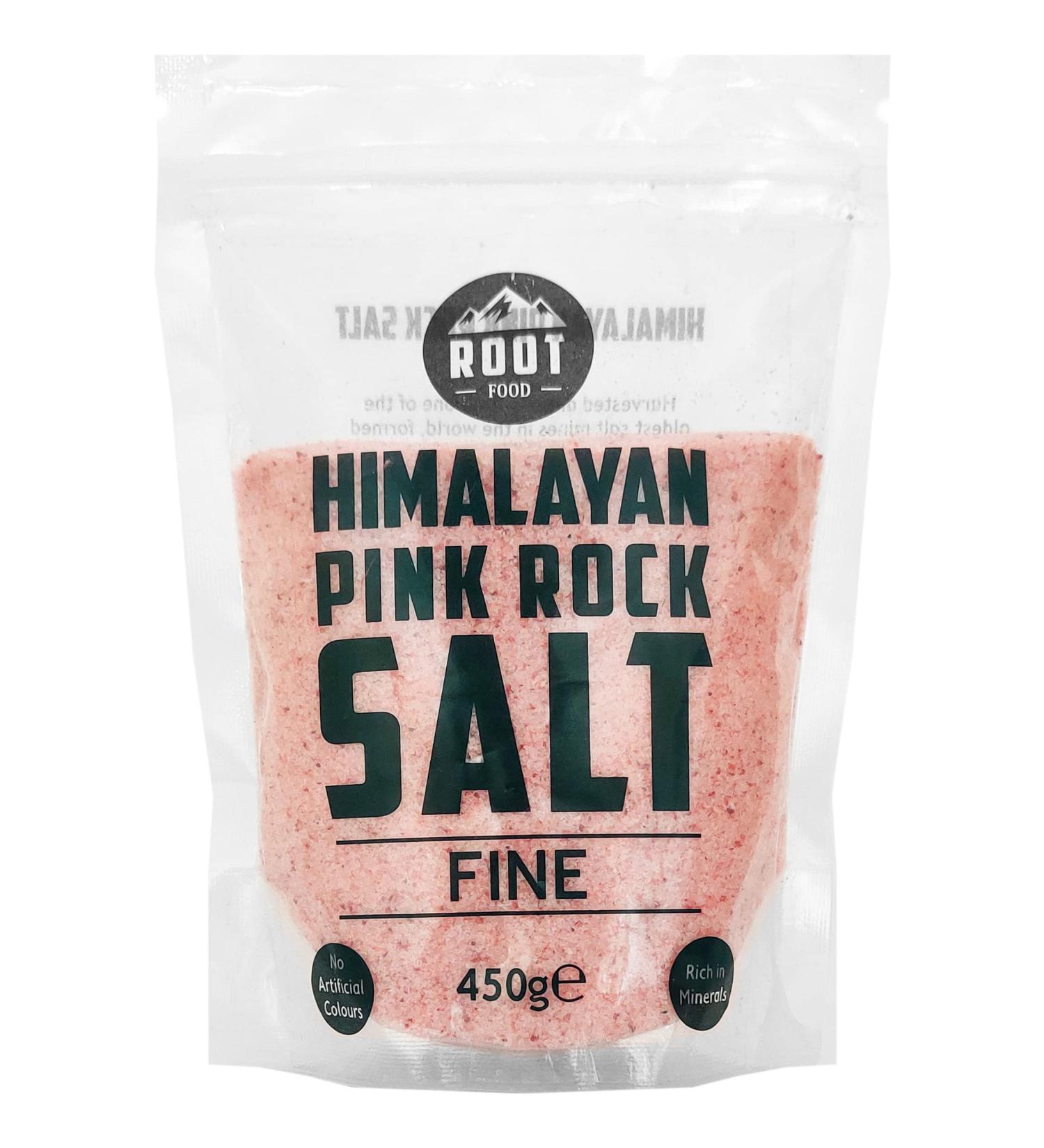 Premium Root Foods Himalayan Pink Salt (Fine) 450g | 950g | 200g - Organic - Resealable Pack 450.0 grams - Buy Online on GoSupps.com