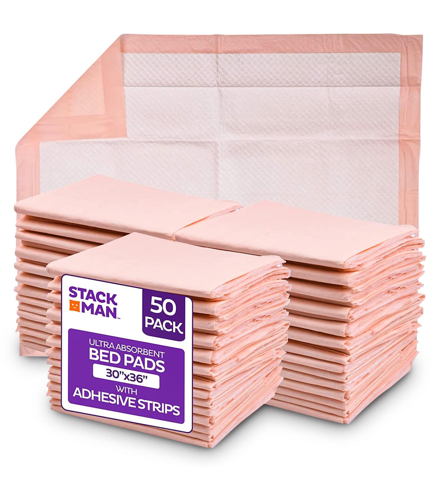 Bed Pads for Incontinence Disposable 30 x 36 [50-Count] Ultra Absorbent Chux Pads with Adhesive Strips - Heavy-Duty Underpads 30x36 - Chucks Pads Disposable Adult  Kids - X-Large Puppy Training Pads - Buy Online on GoSupps.com