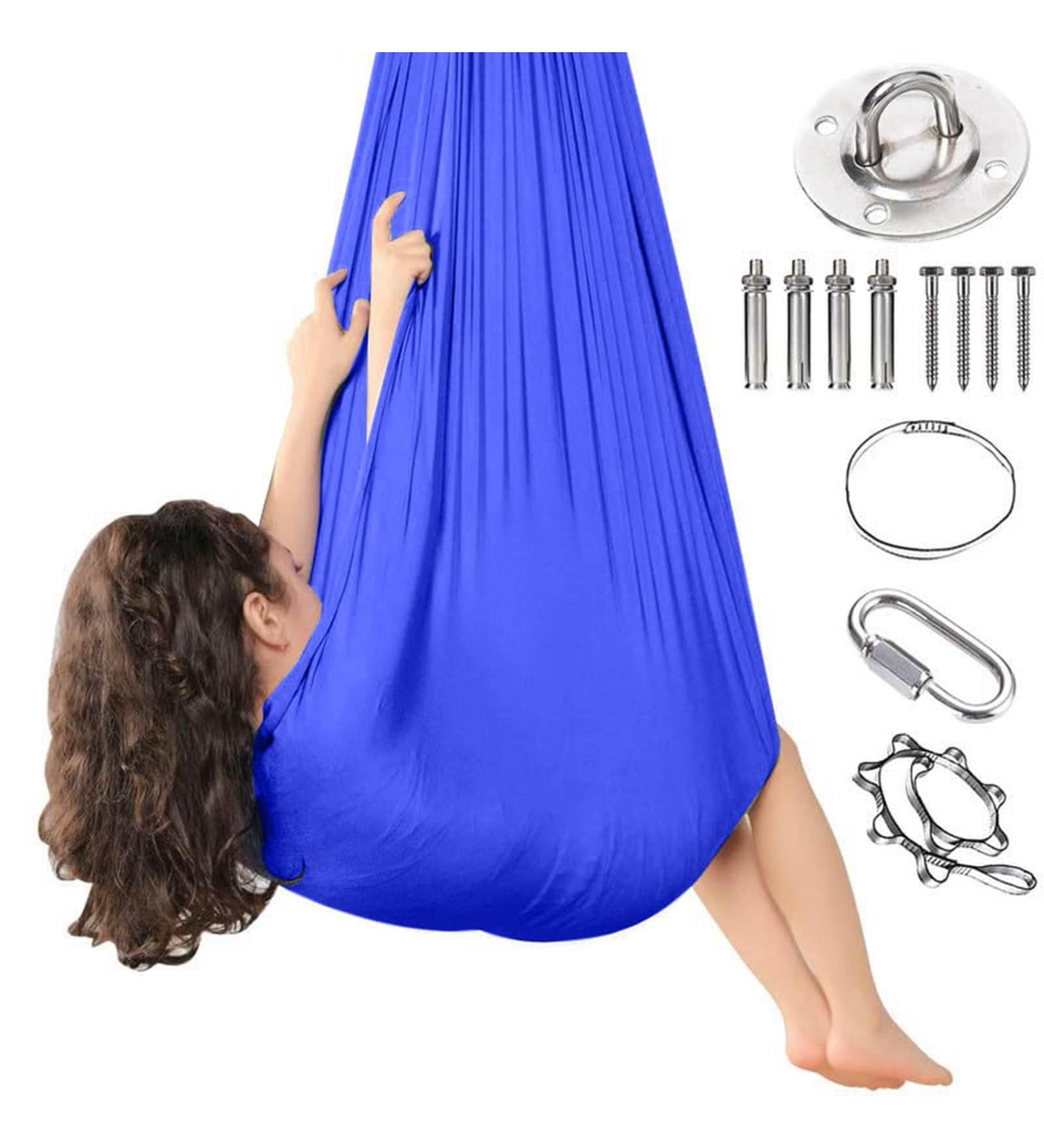 Children's Sensory Full Body Socks for Girls - Stretchy Breathable Body Sox for Autism Stress Relief - 280x100cm Royal Blue - Buy Online on GoSupps.com