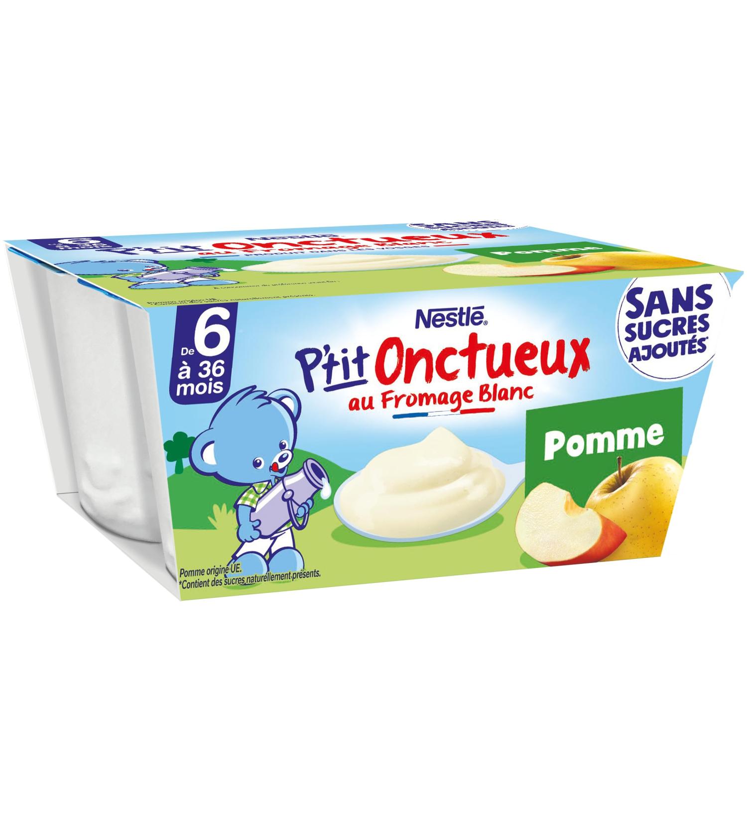 Nestl B b - P'tit onctueux Pomme sans sucres ajout s - d s 6 mois - 4 x 90g Pomme 4x90g - Buy Online on GoSupps.com