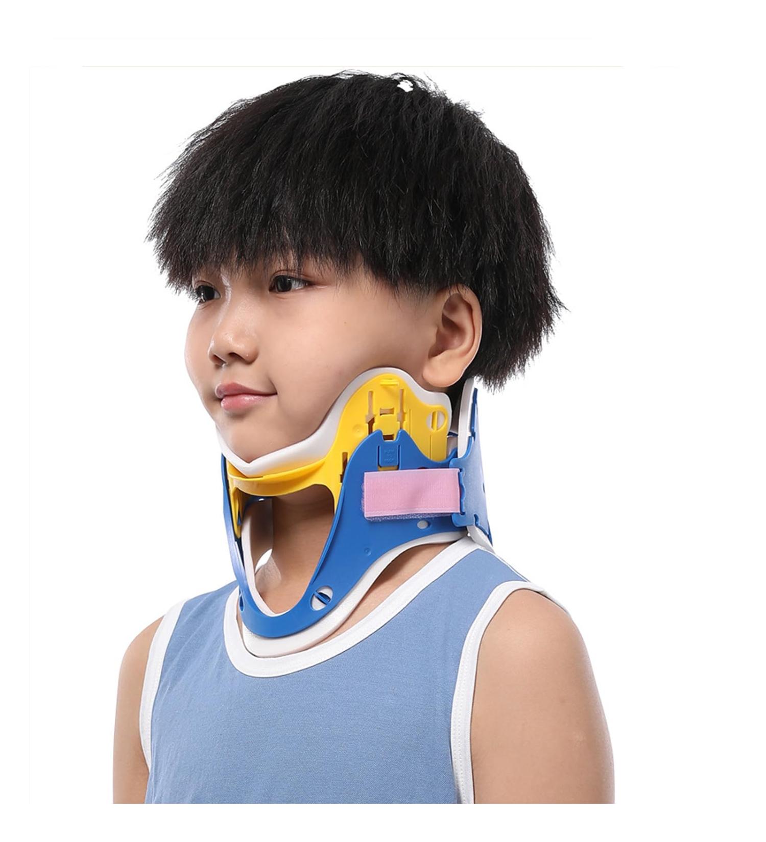 Neck Brace Collar Neck Brace Children Cervical Collar with V Shape and Front Air-Cut Design Four Gears Adjustable & 360 wrap Around for Neck Support Relief Neck Pain - Buy Online on GoSupps.com