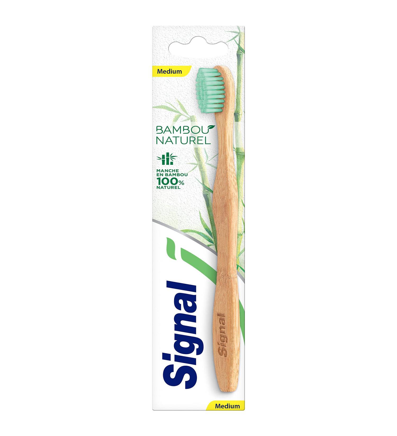 Buy Signal Bamboo Toothbrush - Natural Medium - Eco-Friendly & Sustainable - 1 Piece International Shipping - Buy Online on GoSupps.com