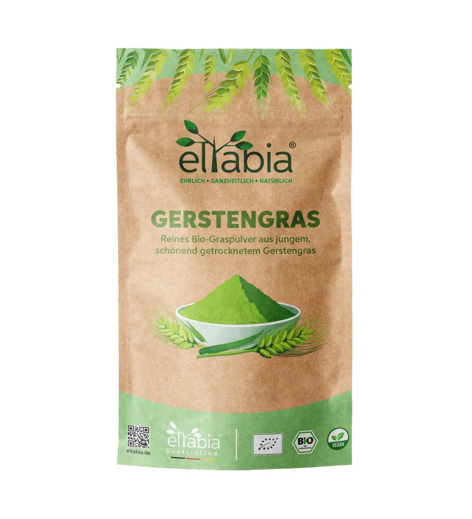  eltabia Organic Ground Barley Grass Powder 200g | Barley grass powder from German agriculture | 100% pure no additives (DE- KO-007) - Buy Online on GoSupps.com