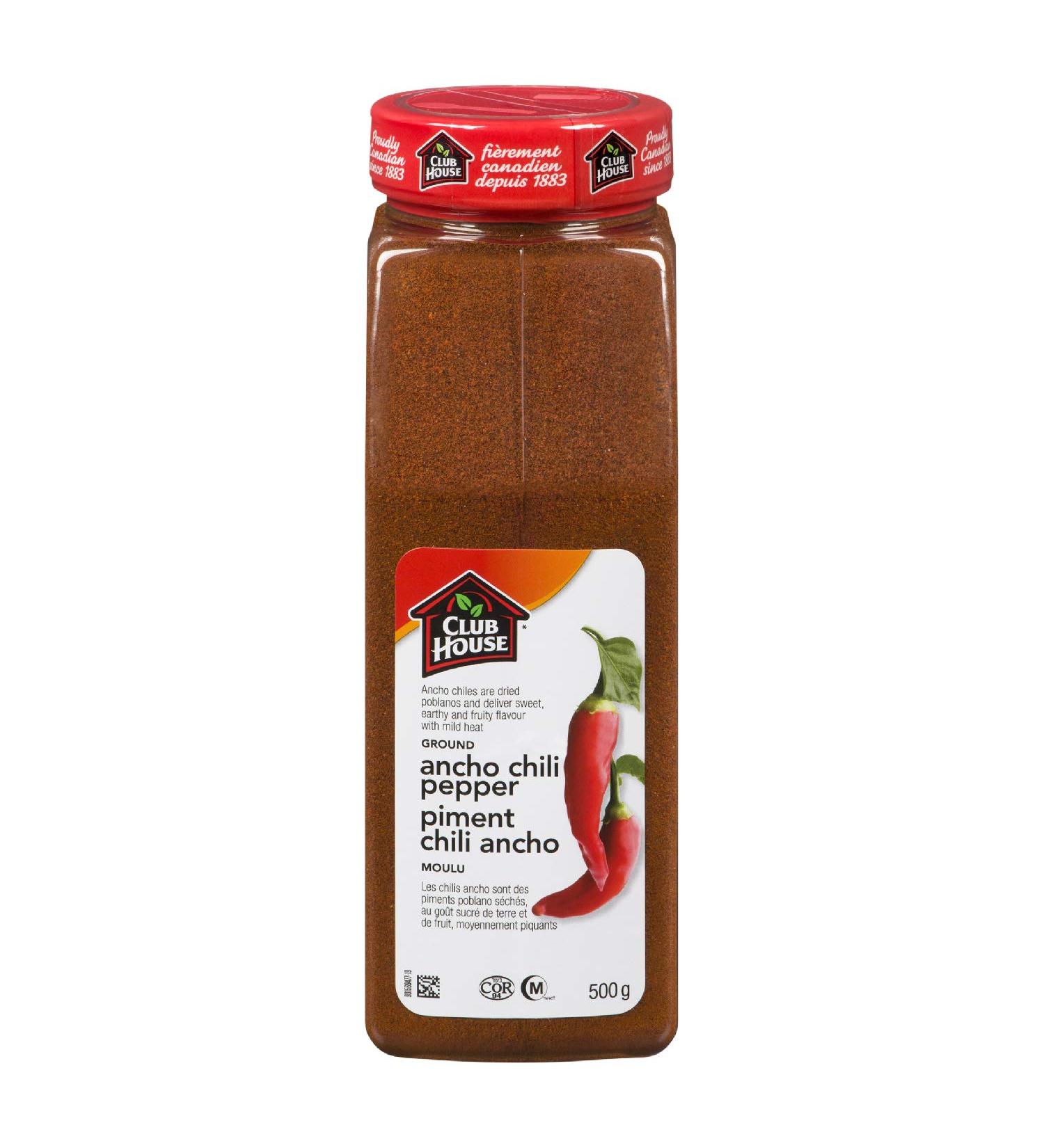 Club House Quality Natural Herbs and Spices Ground Ancho Chili Pepper 500g - Buy Online on GoSupps.com