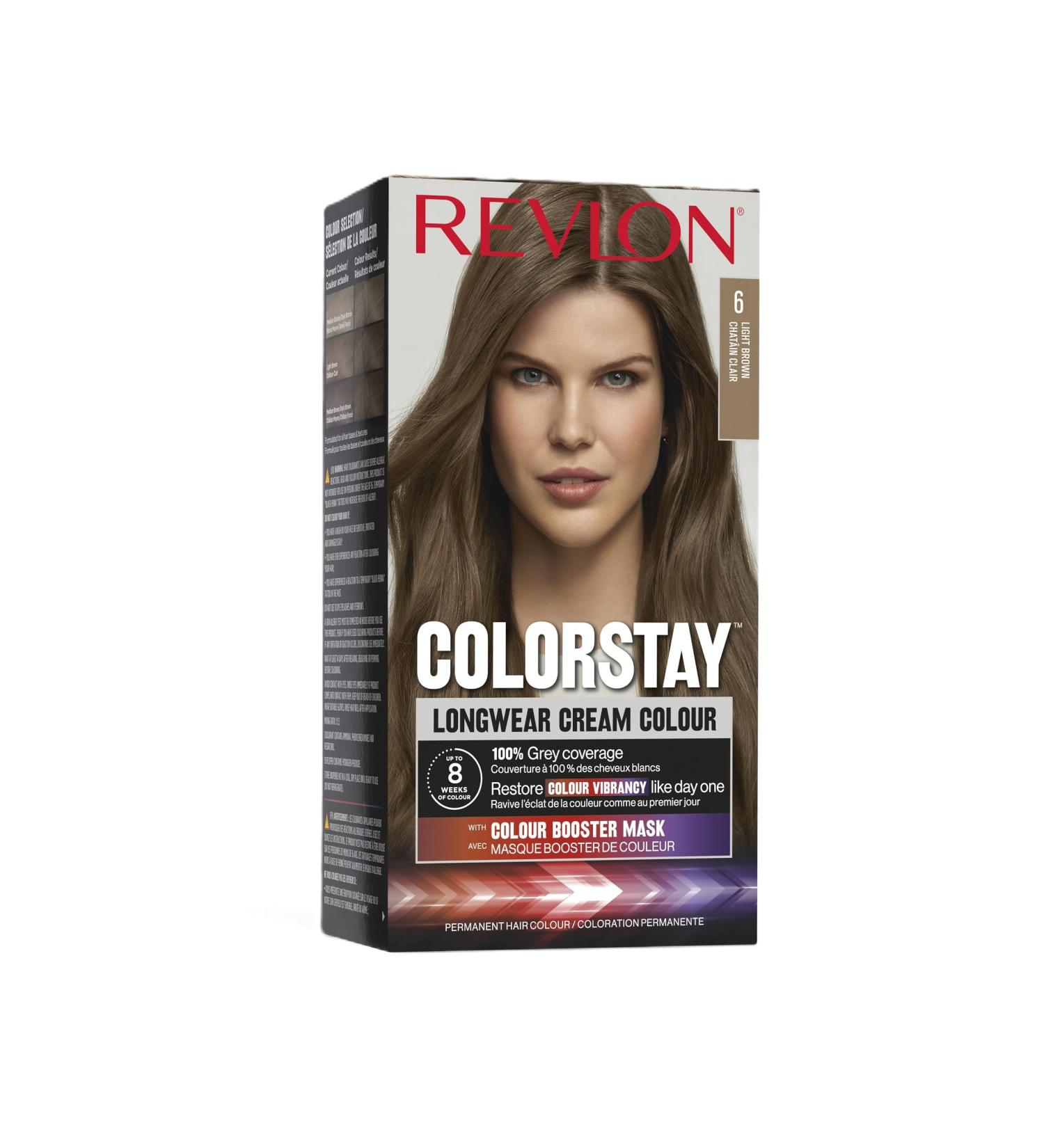 Revlon Colorstay Longwear Permanent Cream Colour Light Brown 6.0 Light Brown 165 ml (Pack of 1) - Buy Online on GoSupps.com