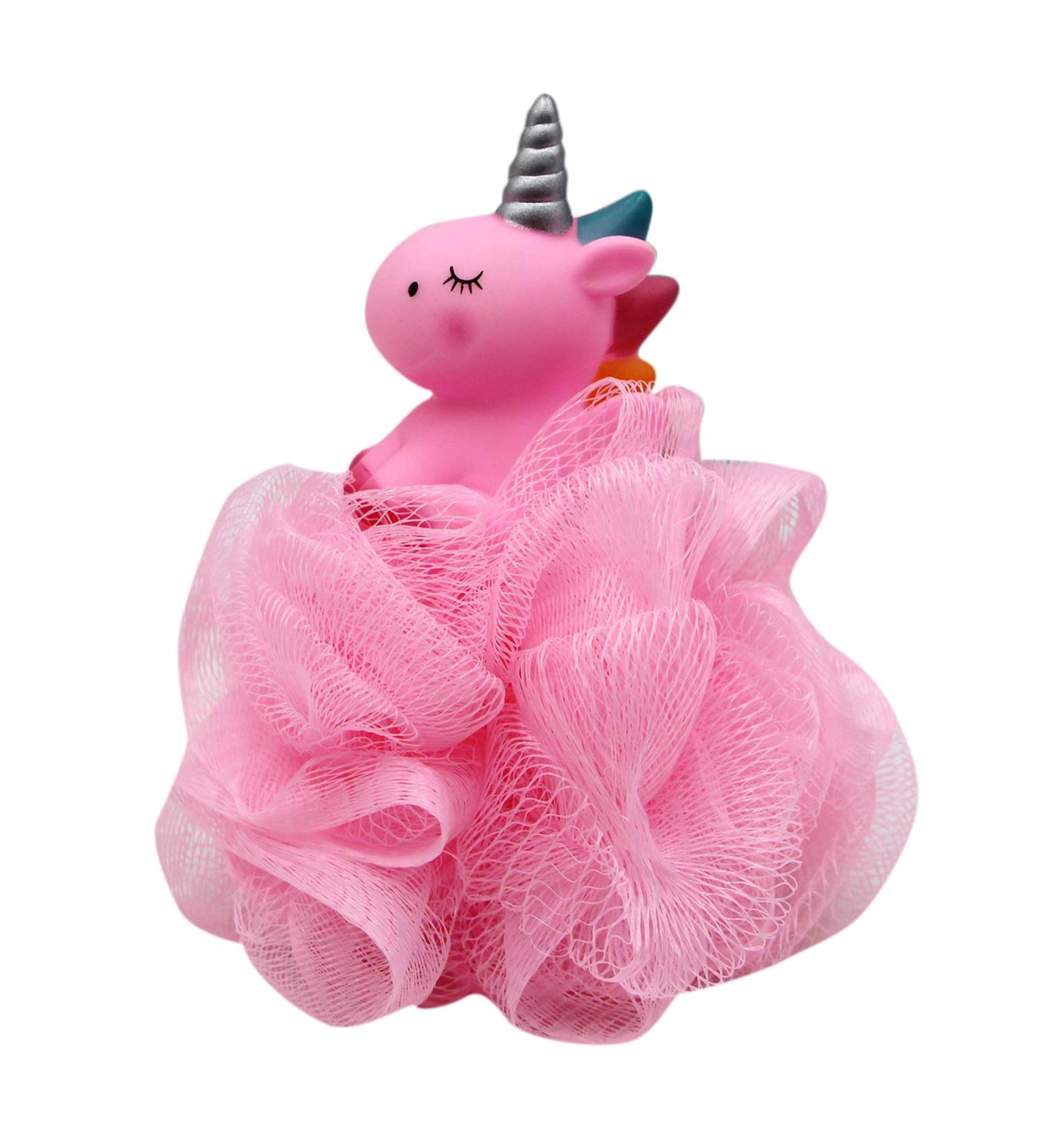 Caviotess Unicorn Bath Mesh Shower Ball Pouf Loofah for Kids - Pink - Buy Online on GoSupps.com