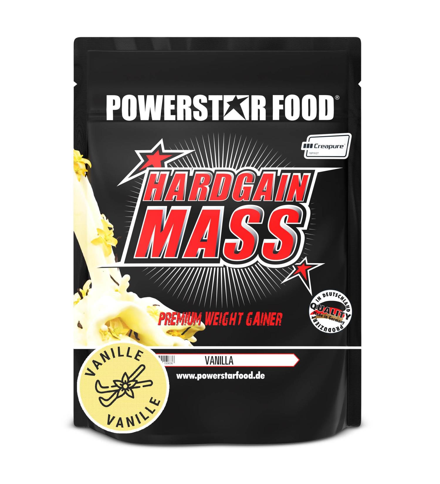 Powerstar Hardgain Mass 1600G - Sugar-Free Weight Gainer with Creatine | Fast Muscle Building & Strength | German Quality | Vanilla Flavor - 1 Pack - Buy Online on GoSupps.com