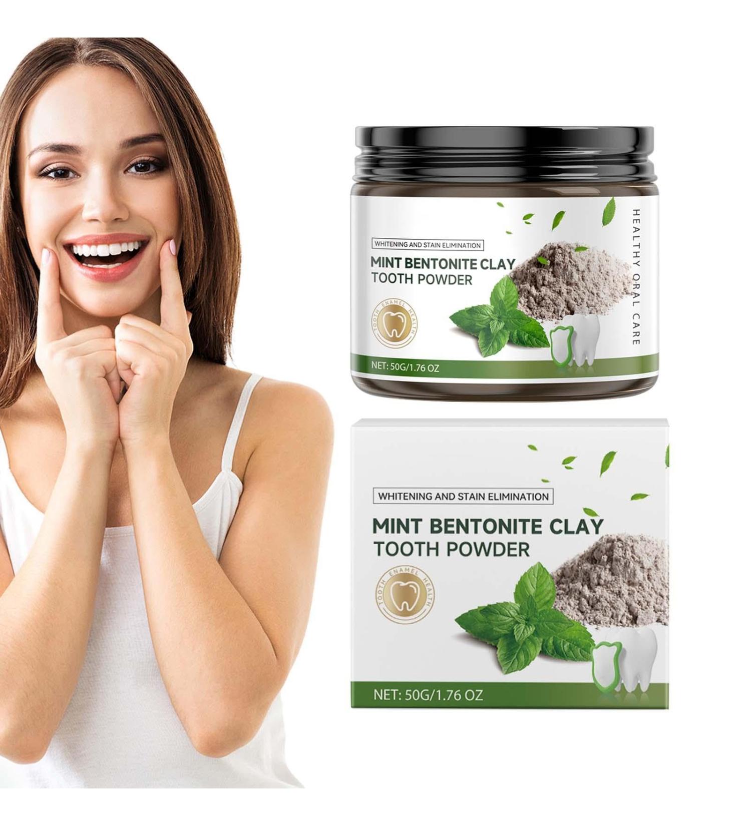 Bentonite Clay Tooth Powder Bentonite Clay Teeth Cleansing Powder Fresh Breath Tooth Powder - Natural Tooth Powder Teeth Whitening Stain Remover  - Buy Online on GoSupps.com