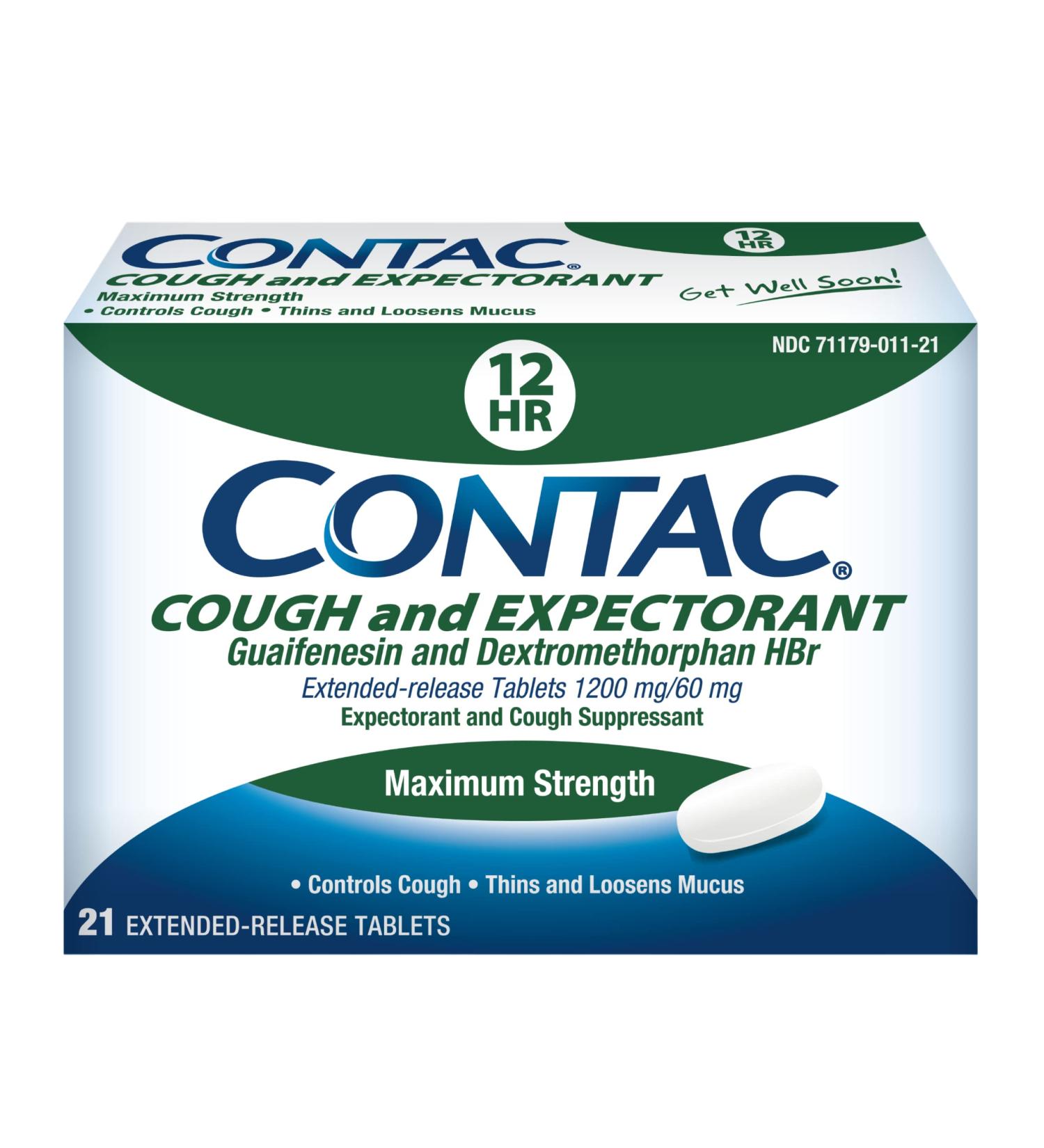 Contac Mucus Relief DM: Guaifenesin & Dextromethorphan 21 Tablets - Maximum Strength - Buy Online on GoSupps.com