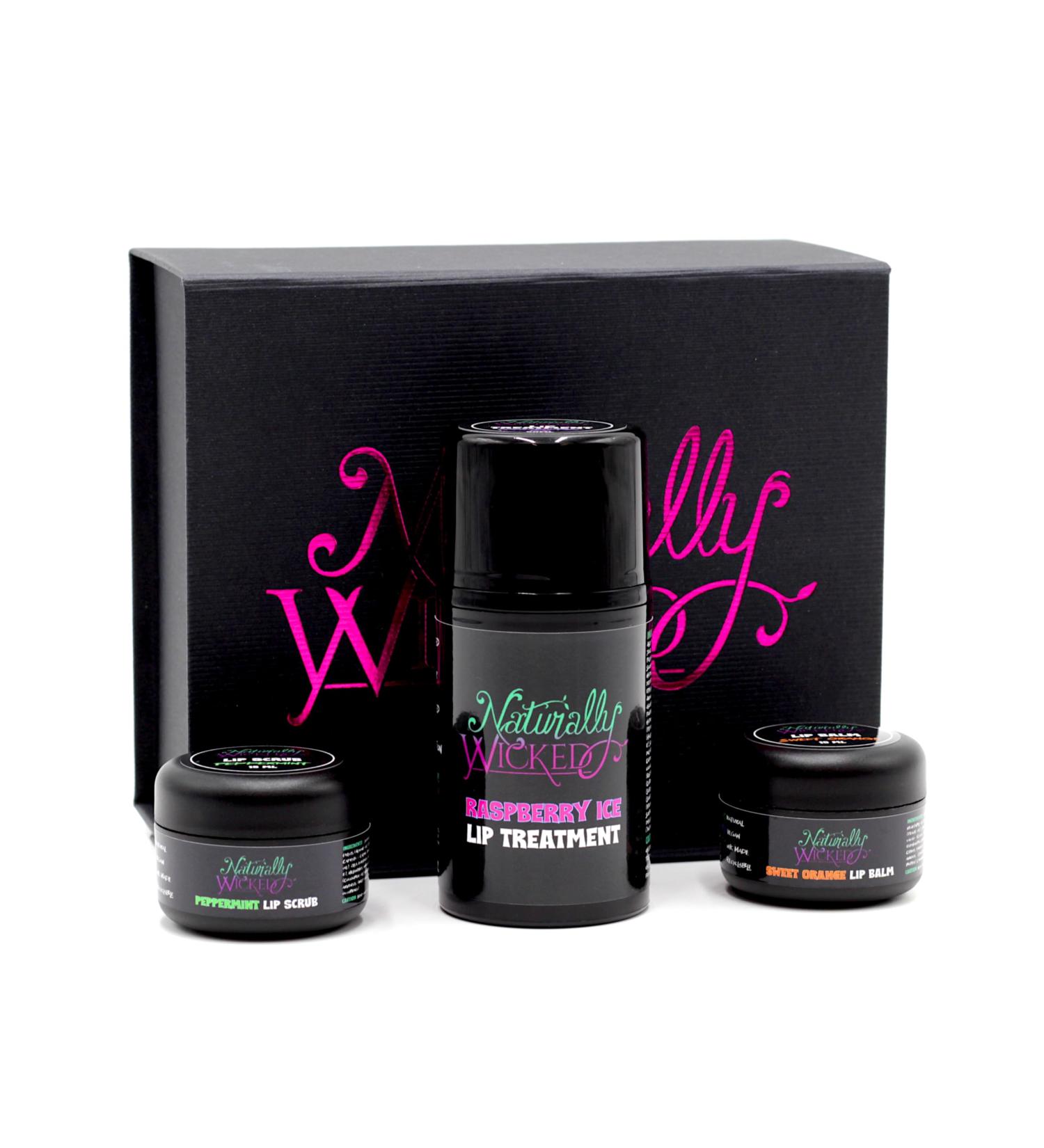 Naturally Wicked 3 Step Lip Kit - Lip Scrub | Lip Treatment | Lip Balm (Orange) - Buy Online on GoSupps.com