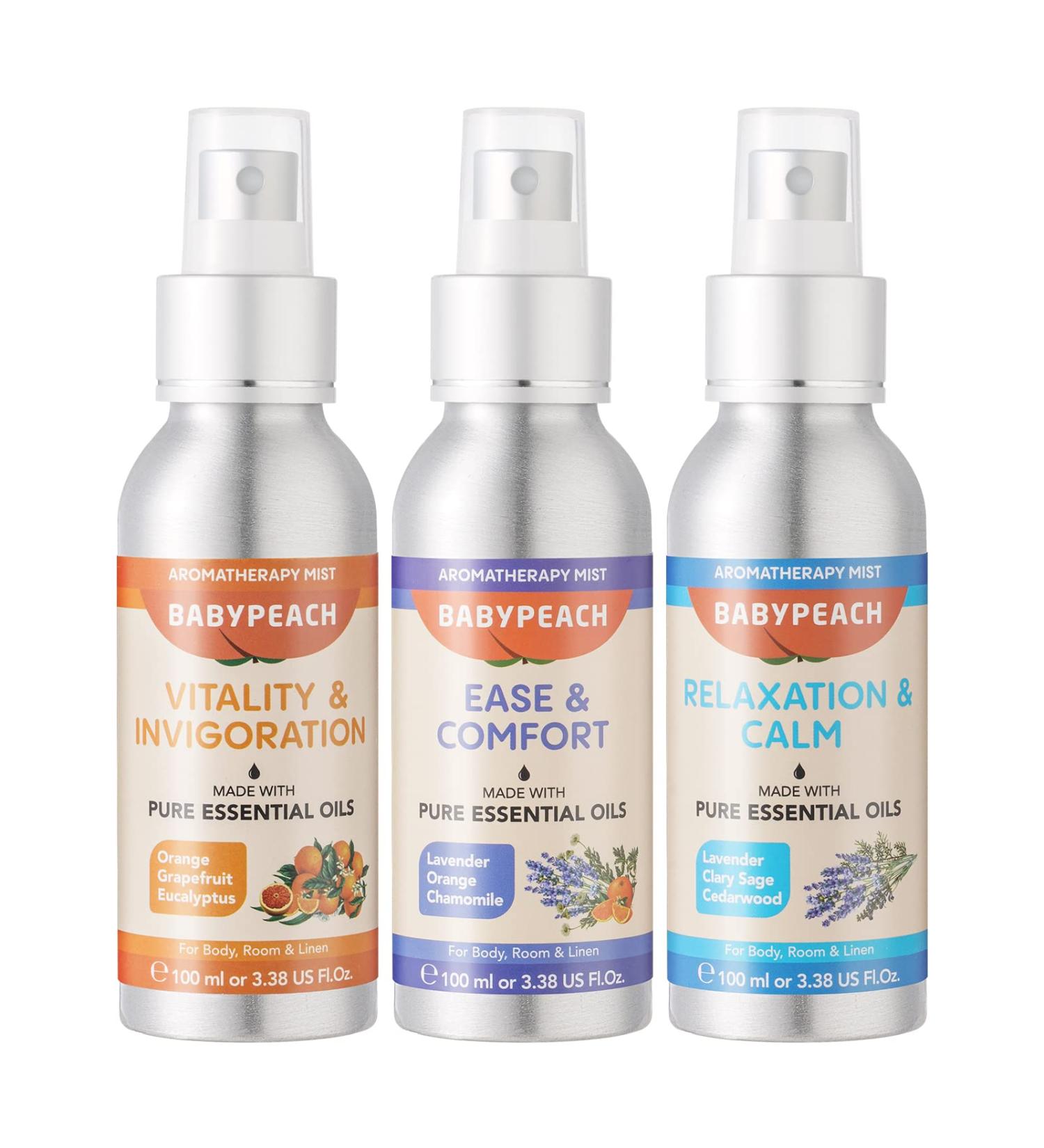 Babypeach Linen and Room Spray - Relaxing Aromatherapy Mist with Essential Oils - 3.38 Oz (3 Pack) - Buy Online on GoSupps.com