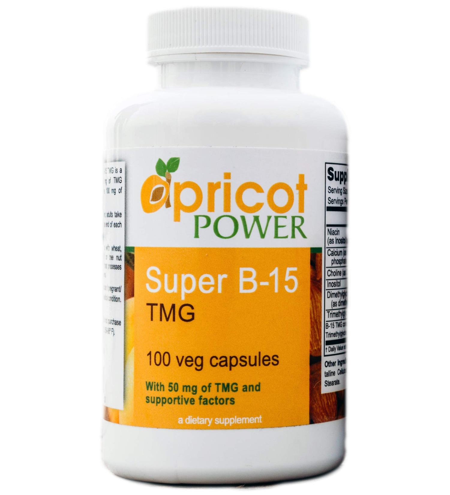 Apricot Power Super B-15 Pangamic Acid Capsules - Boost Oxygen Levels & Energy - 100 Veg Caps - Buy Online on GoSupps.com